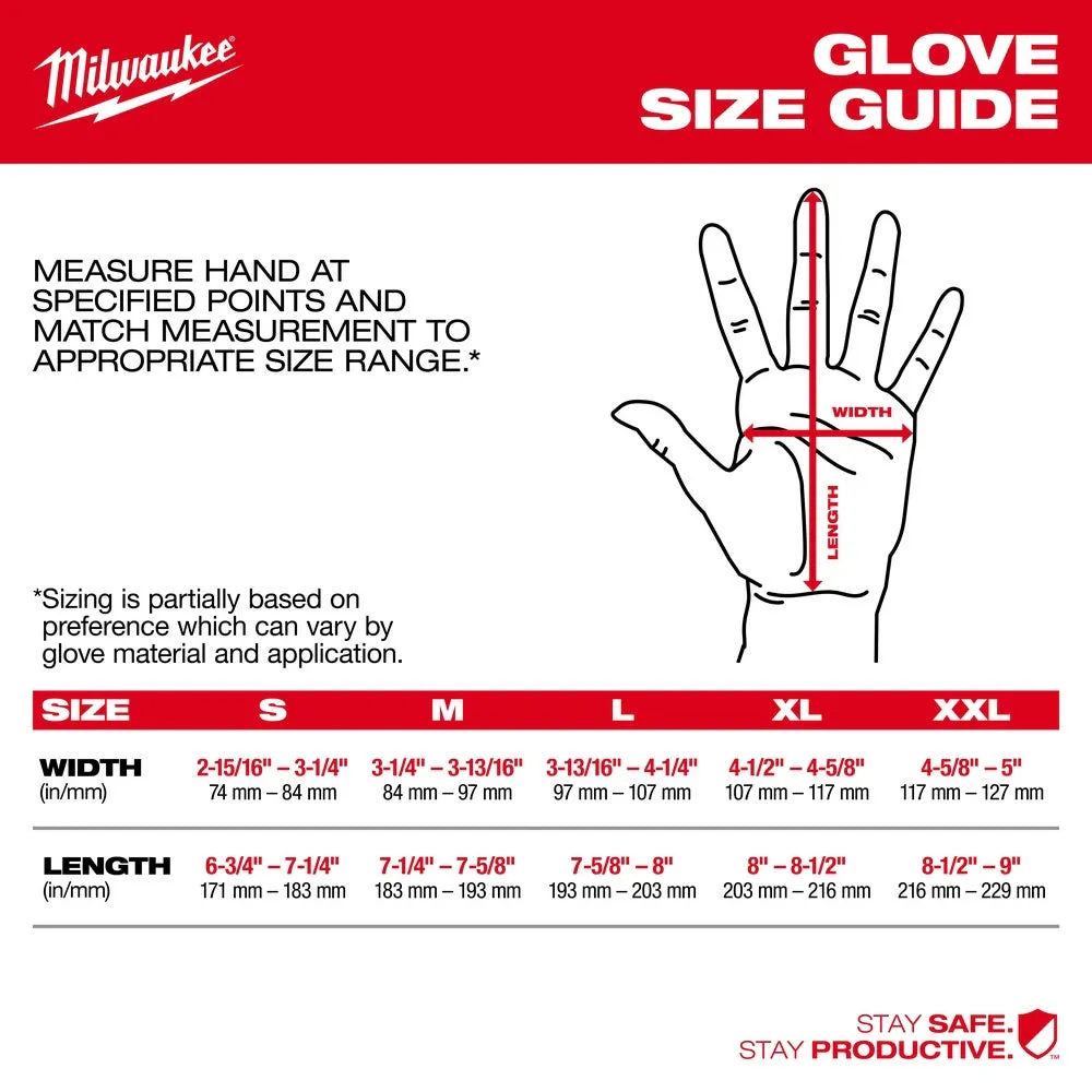 Milwaukee 48-73-8931 High Visibility Cut Level 3 Polyurethane Dipped Safety Gloves - Medium