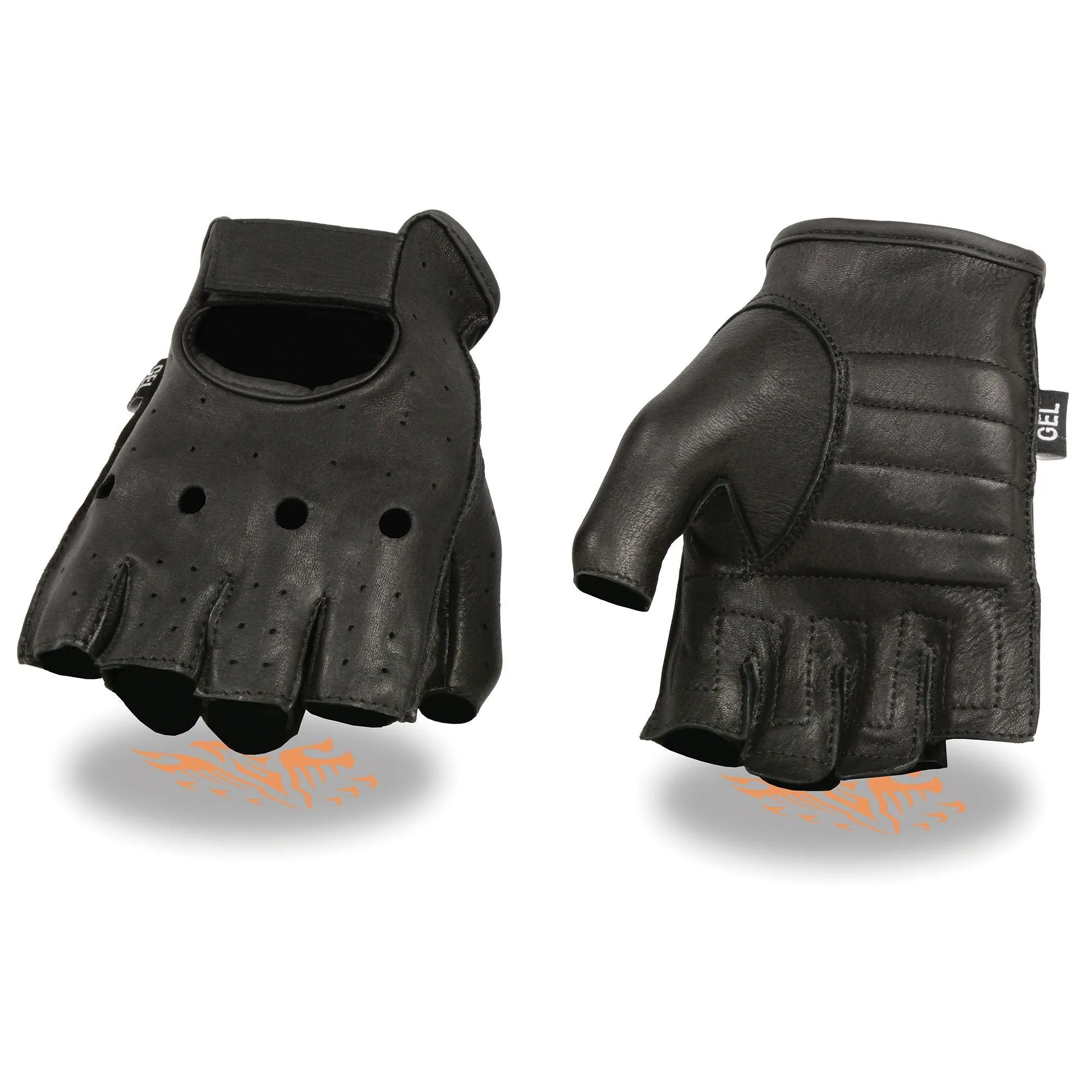 Milwaukee Leather-SH851-Men's Deerskin Fingerless Gloves with Gel Palm