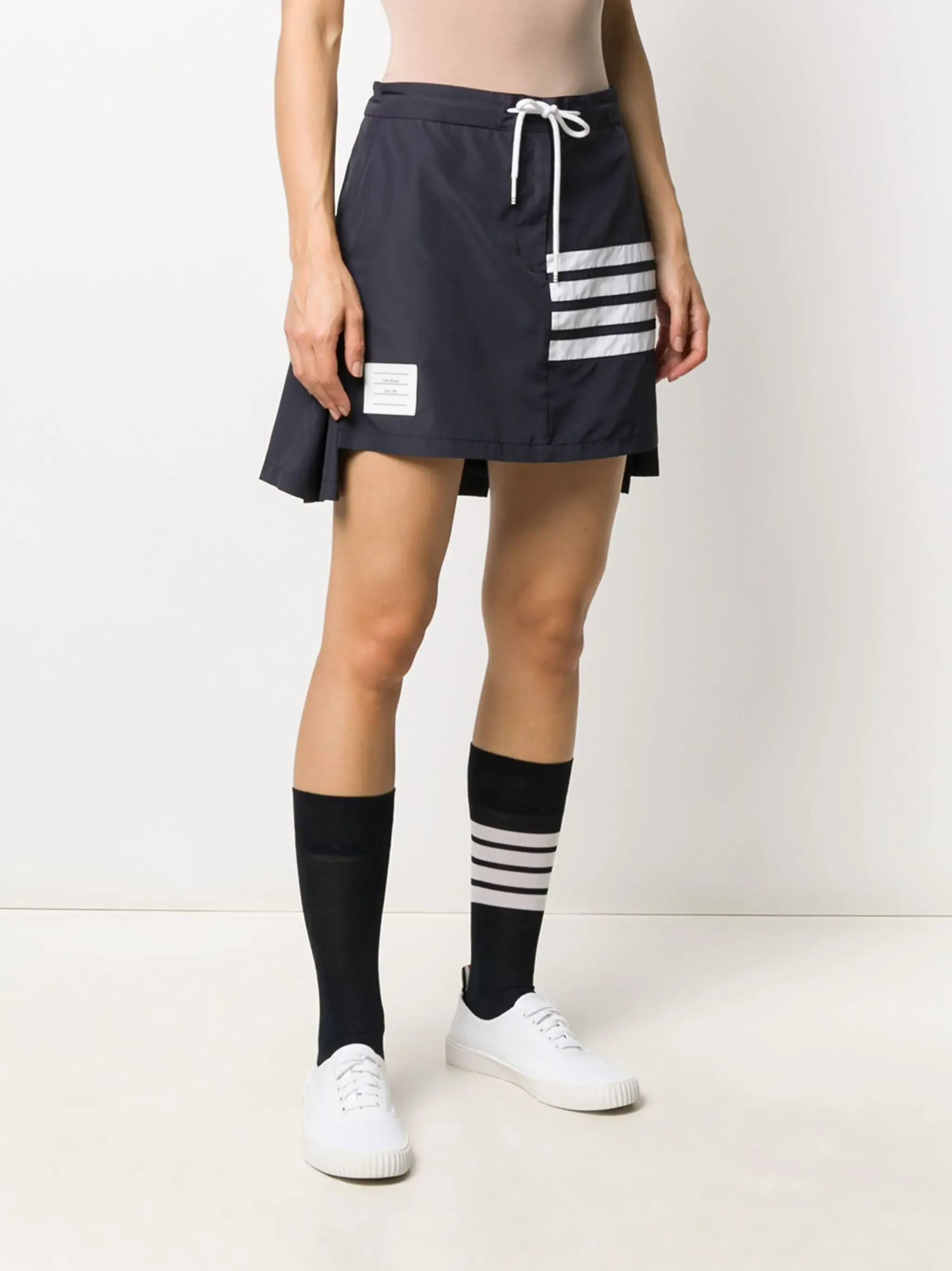 Mini Dropped Back Half Pleated Skirt