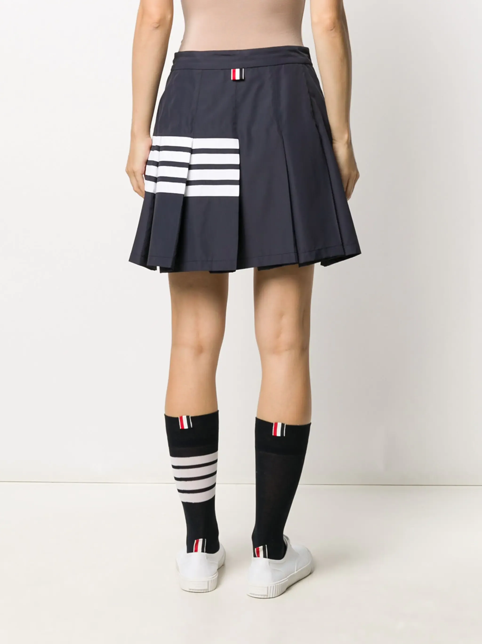 Mini Dropped Back Half Pleated Skirt