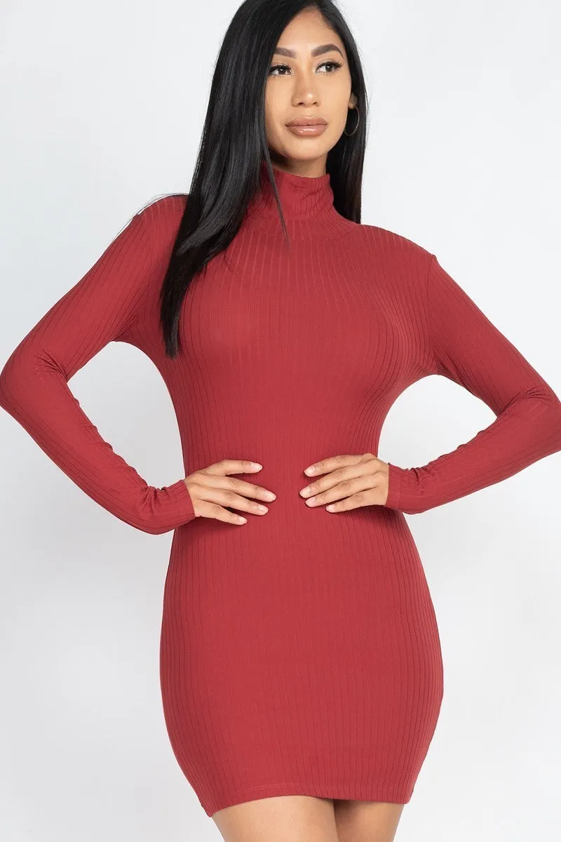 Mockneck Body Control Mini Dress