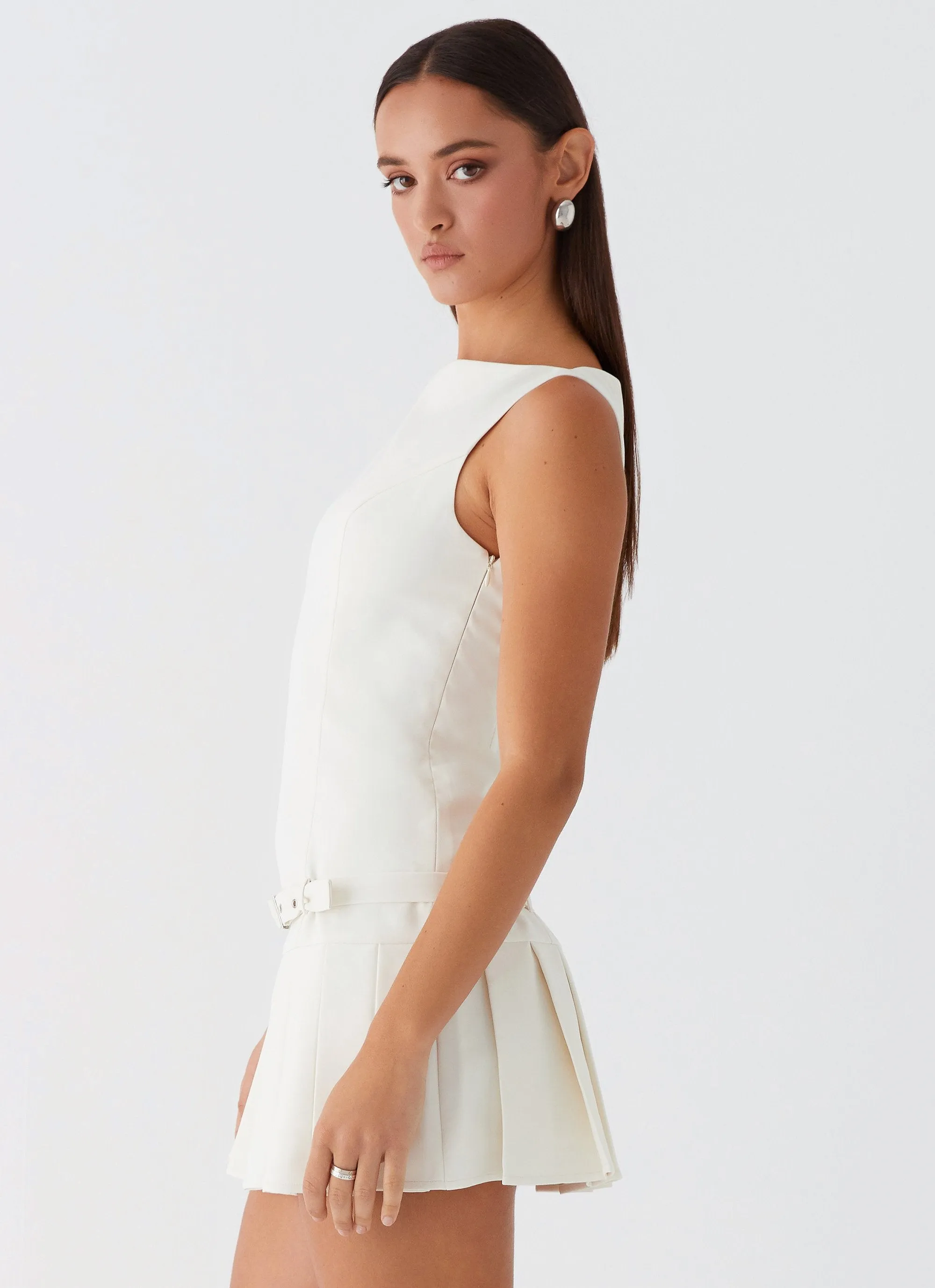 No More Excuses Belt Mini Dress - Ivory