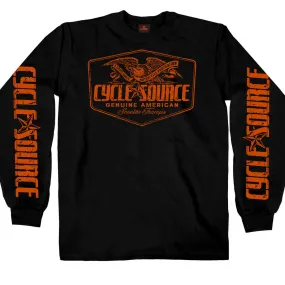 Official Cycle Source Magazine CSM2010 Men’s Eagle Black Long Sleeve Black T-Shirt