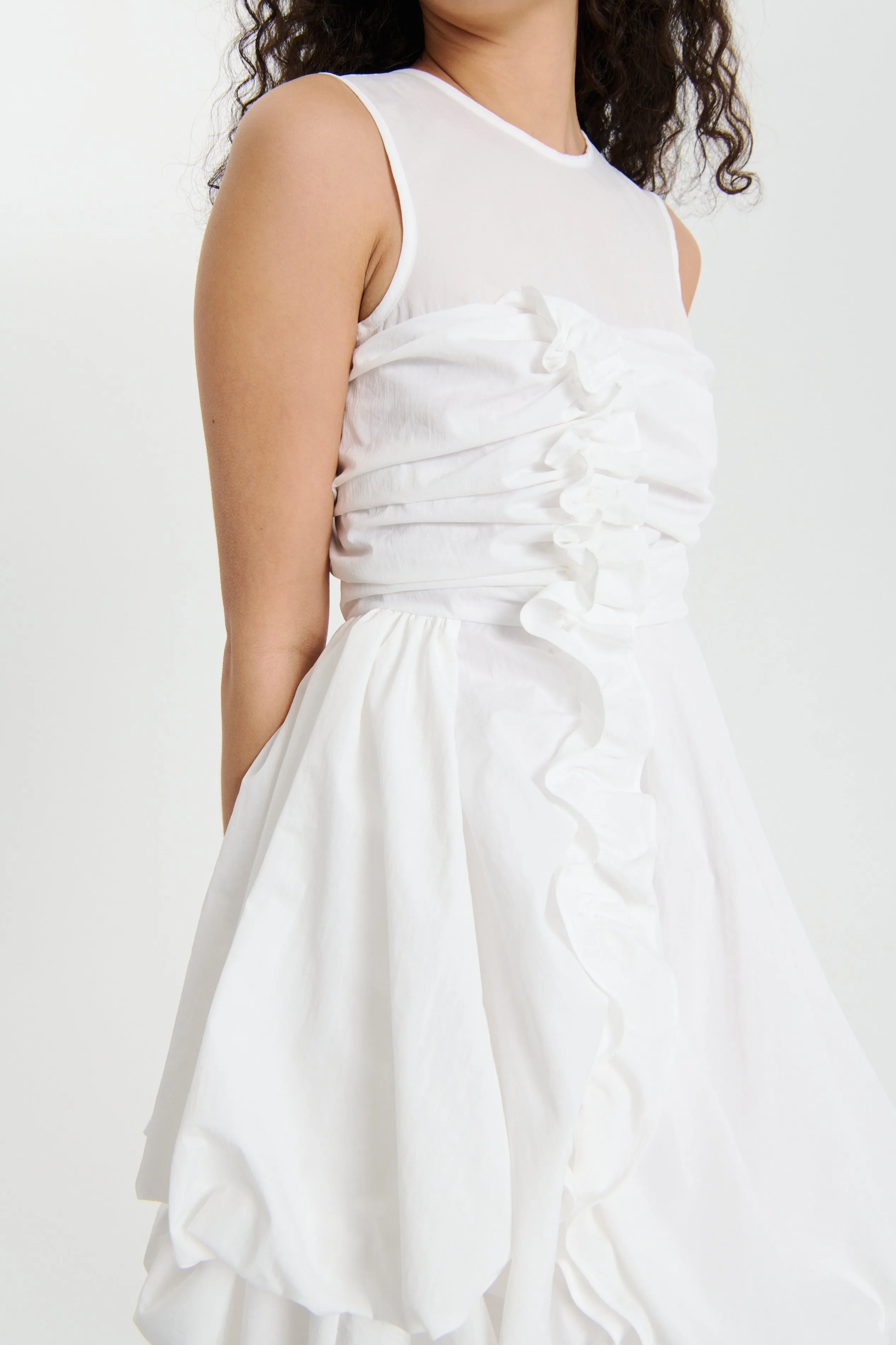 OLIVIA | DRESS RECYCLED TAFFETA WHITE