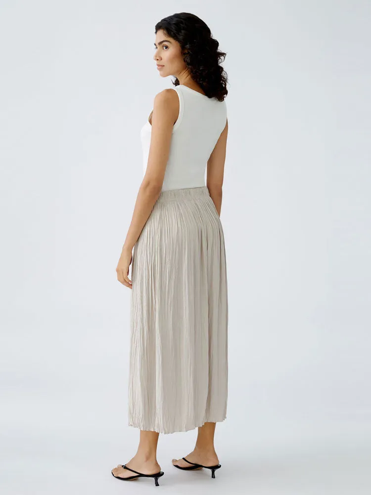 Oui Pleated Skirt Light Stone