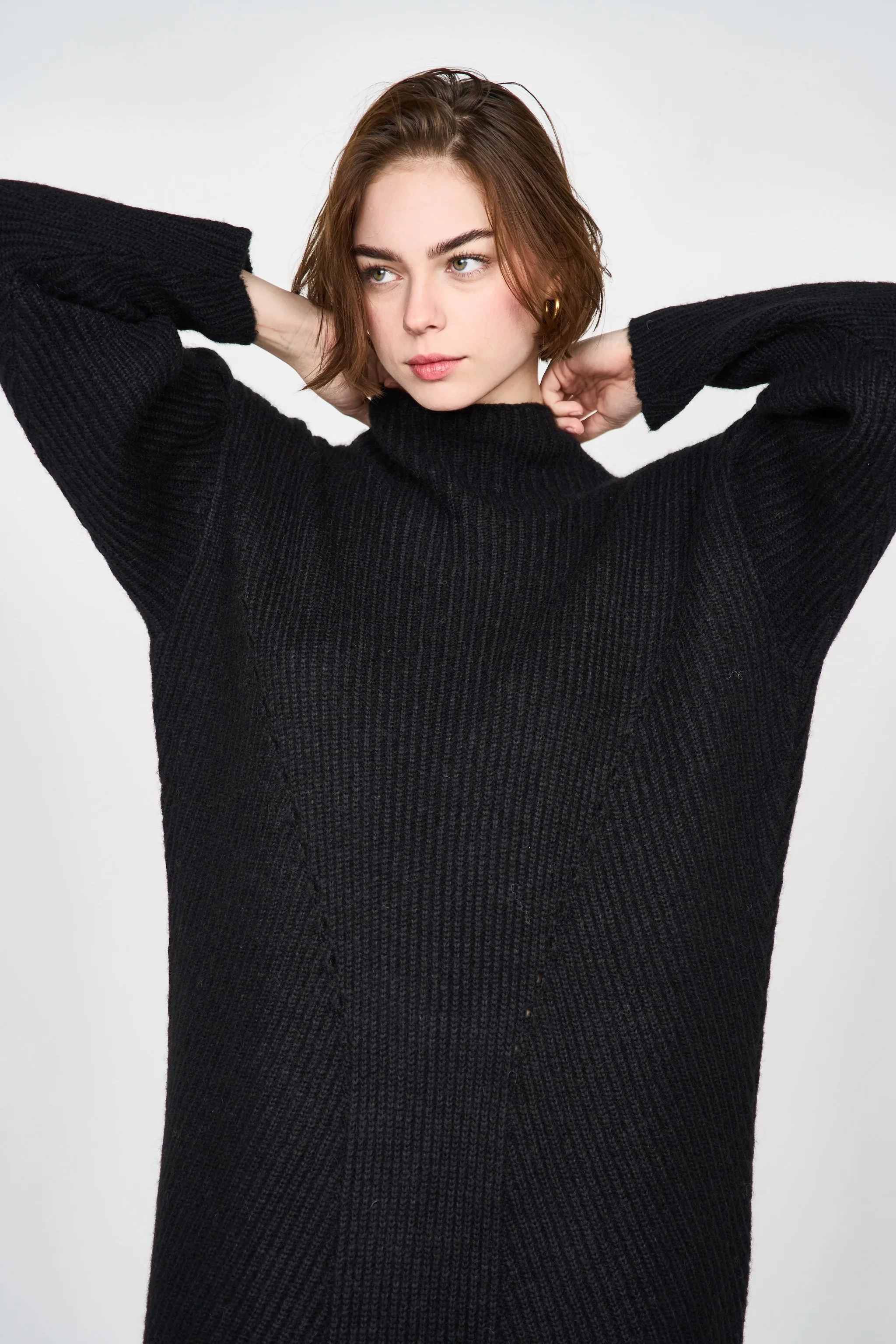 Pichu Pichu Sweater Dress in Black