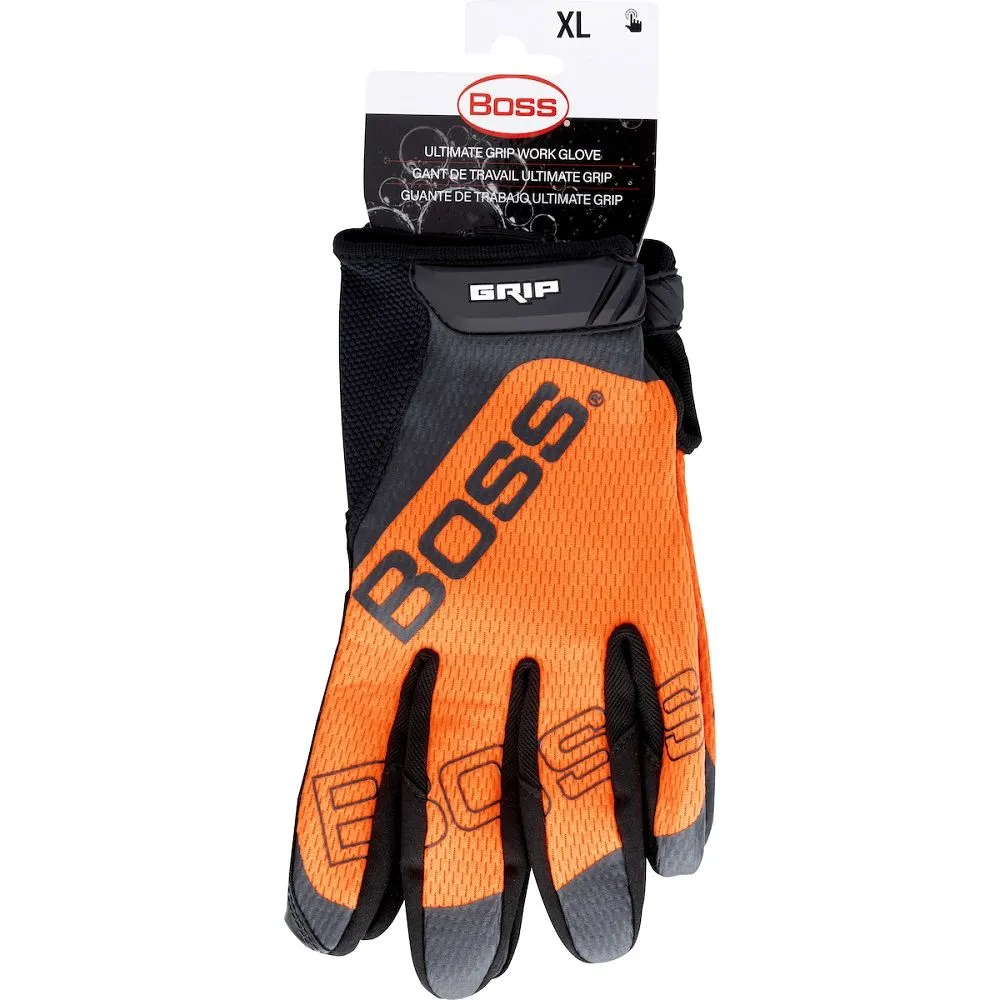 PIP Boss 120-MG1240T Synthetic Microfiber Palm with Silicone Grip and Hi-Vis Mesh Fabric Back Glove, 1 Pair