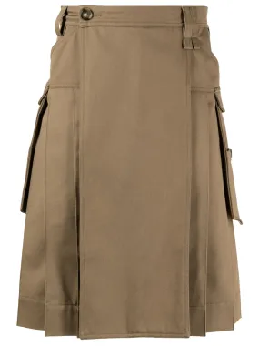 Pleated Back Kilt Drill Skirt