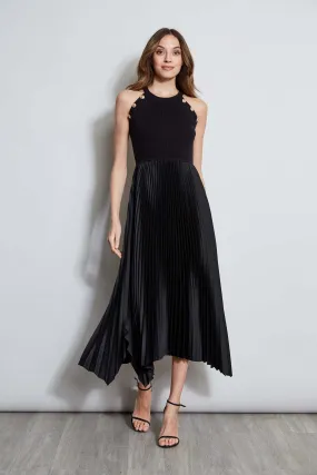 Pleated Halter Midi Dress