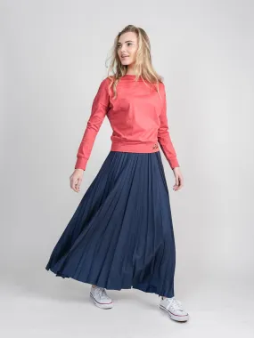 PLEATED SKIRT 37"-DARK DENIM