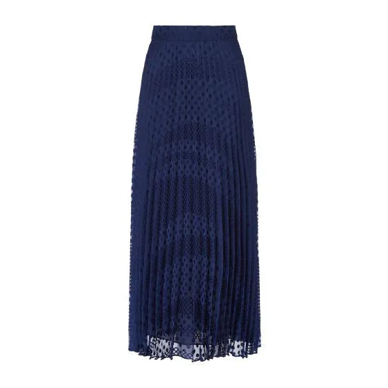 Pleated Spot Blue Skirt