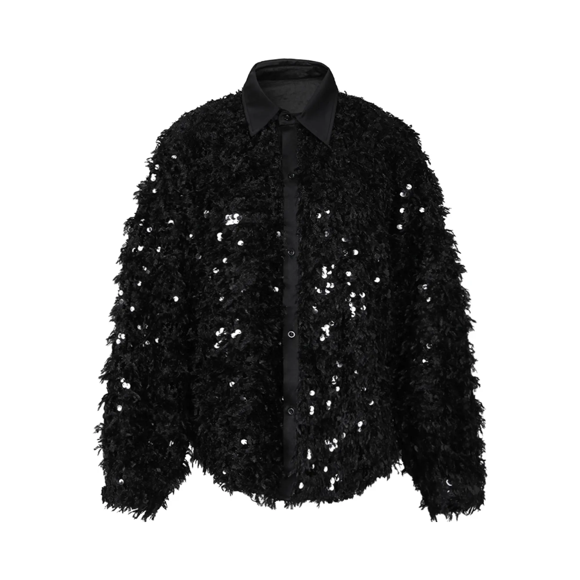 Pre Order:  Fringed Sequined Loose Shirt