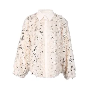 Pre Order:  Fringed Sequined Loose Shirt