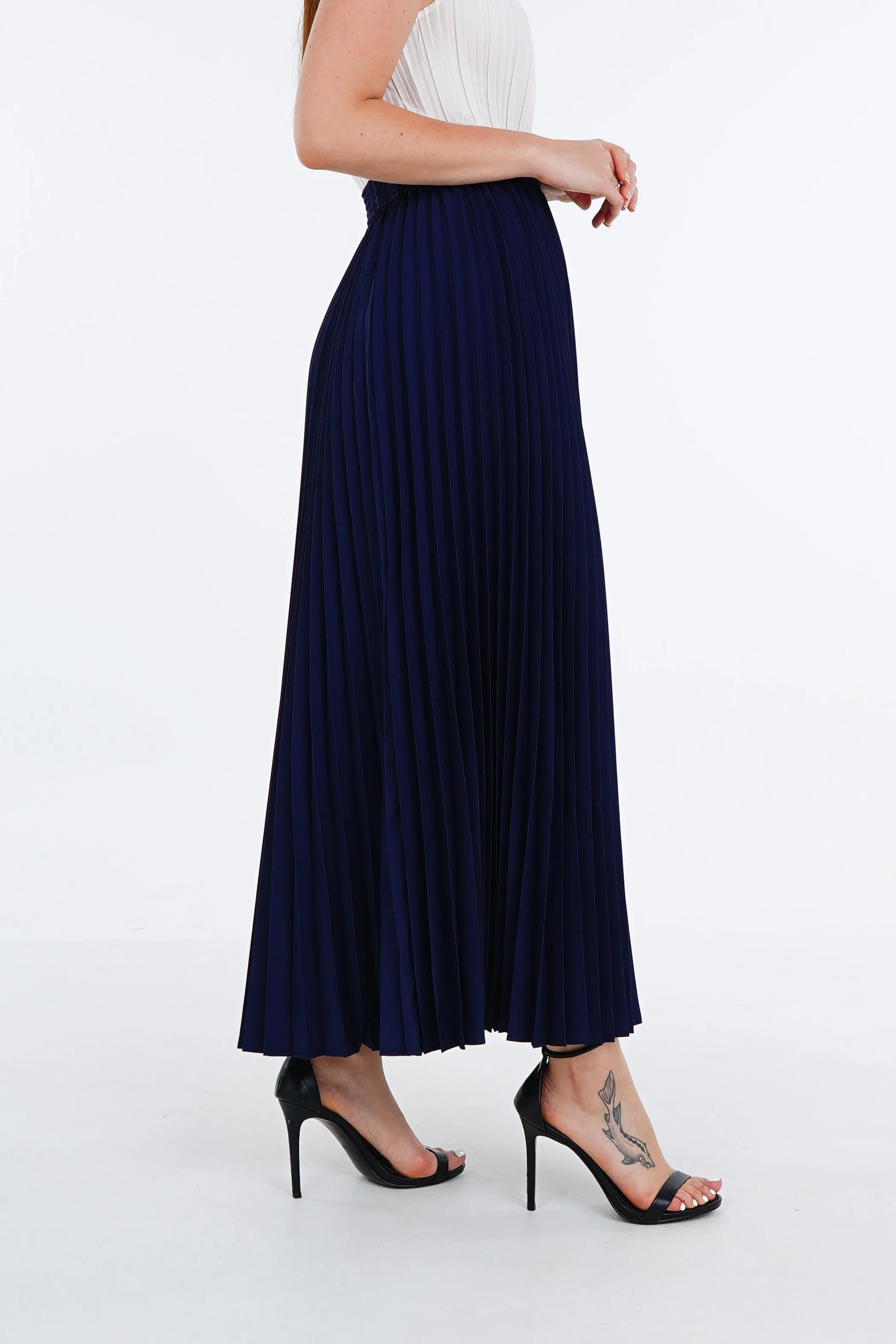 Priya Palazzo Pleated A-line Skirt