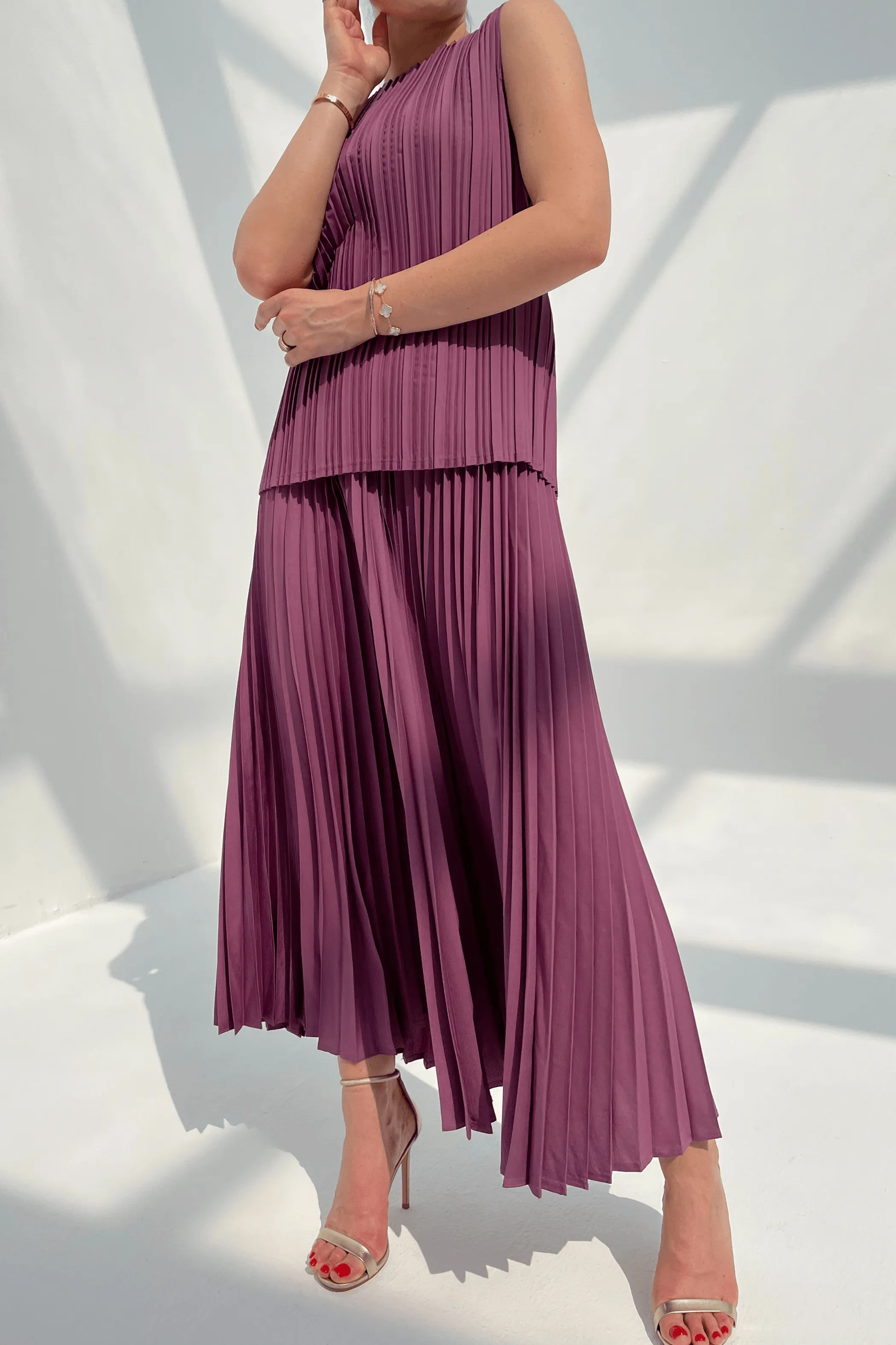 Priya Palazzo Pleated A-line Skirt