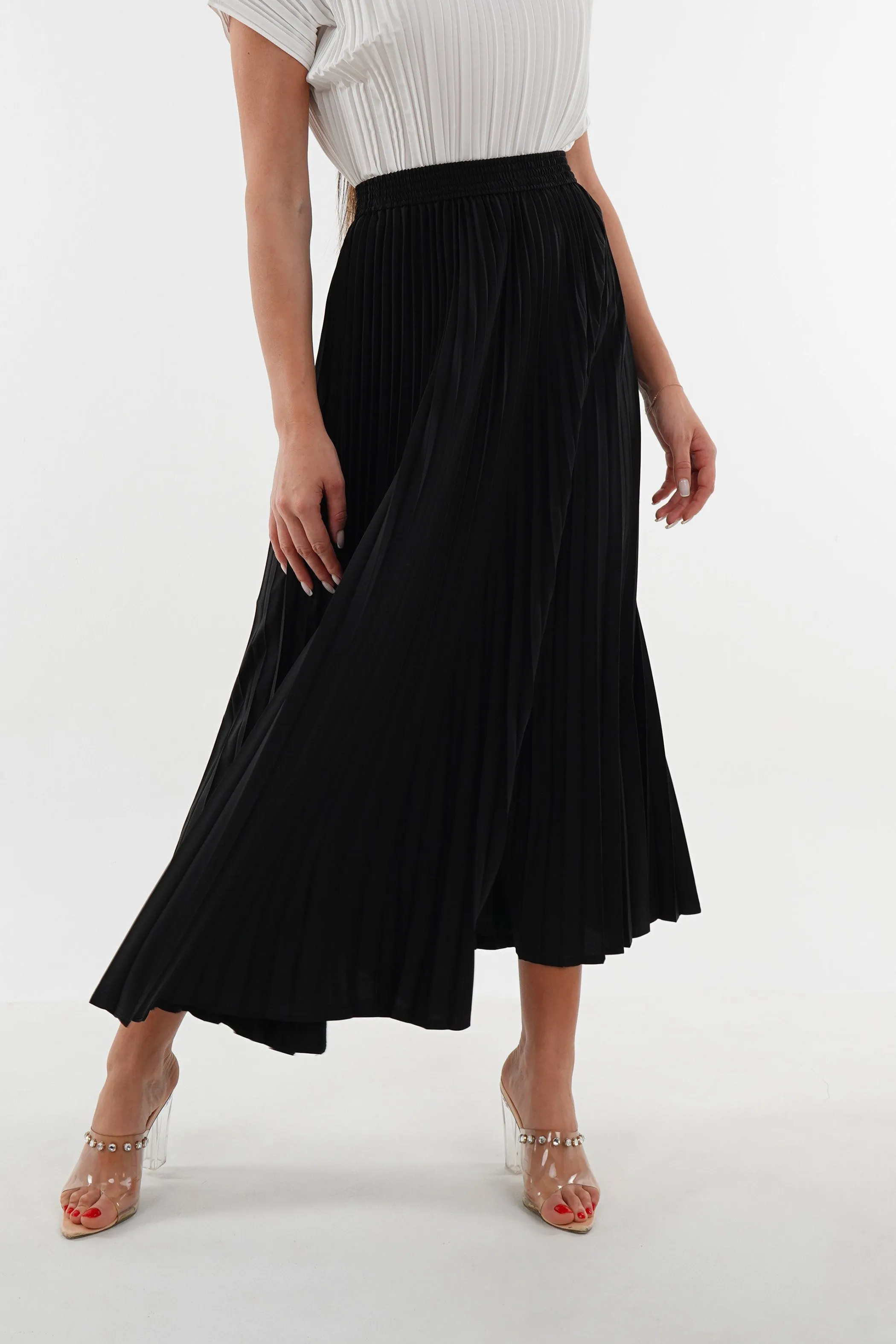 Priya Palazzo Pleated A-line Skirt