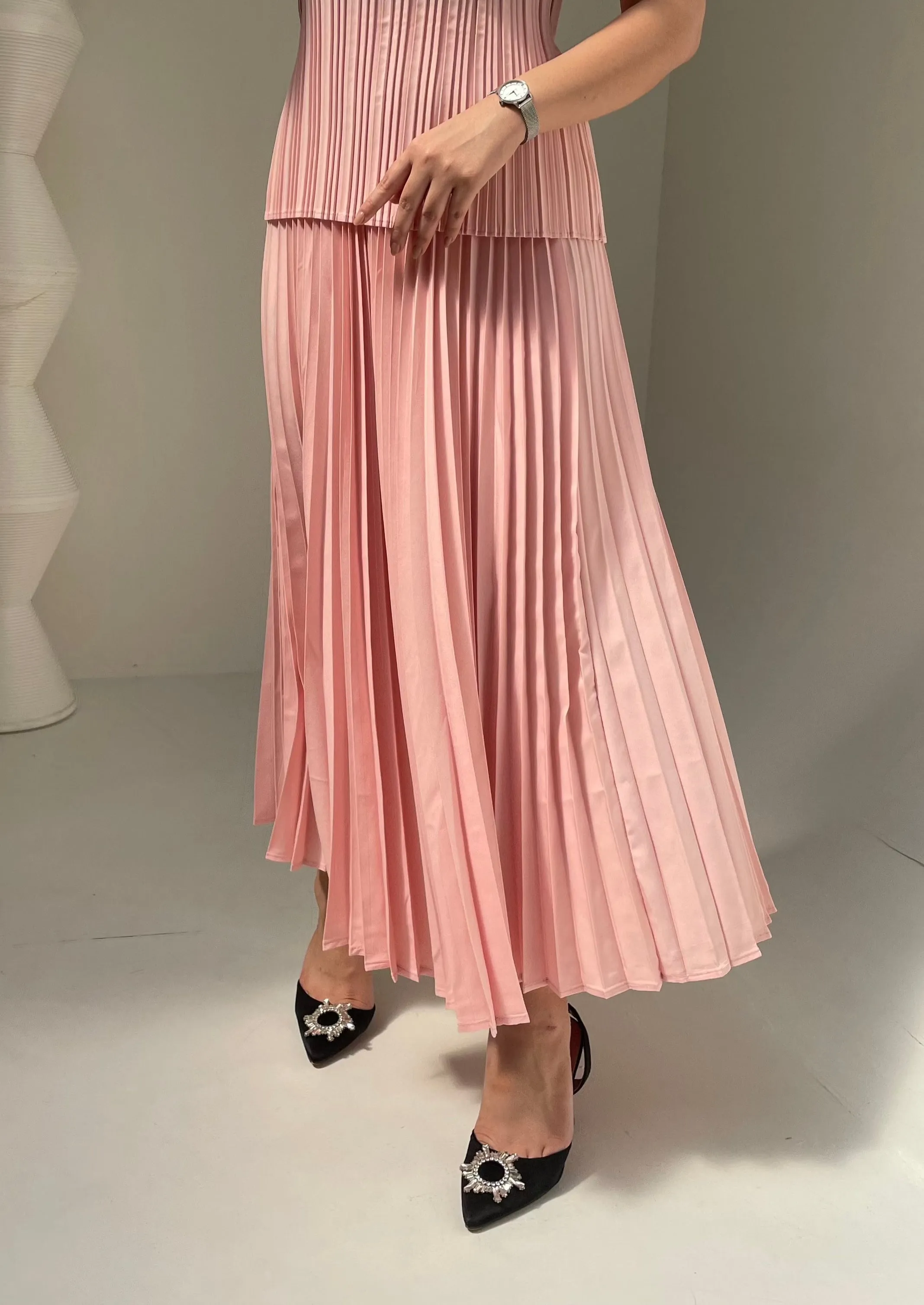 Priya Palazzo Pleated A-line Skirt