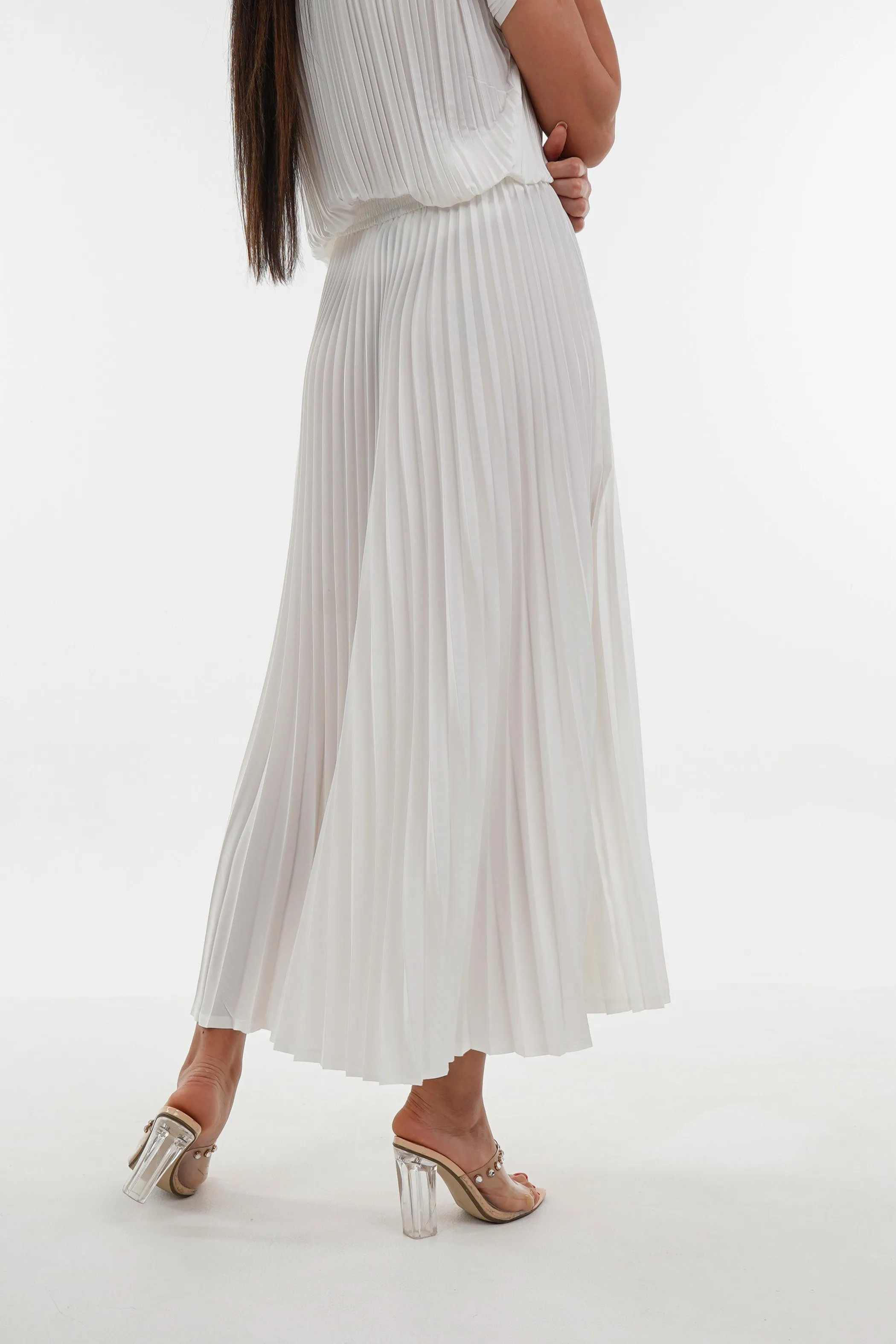 Priya Palazzo Pleated A-line Skirt