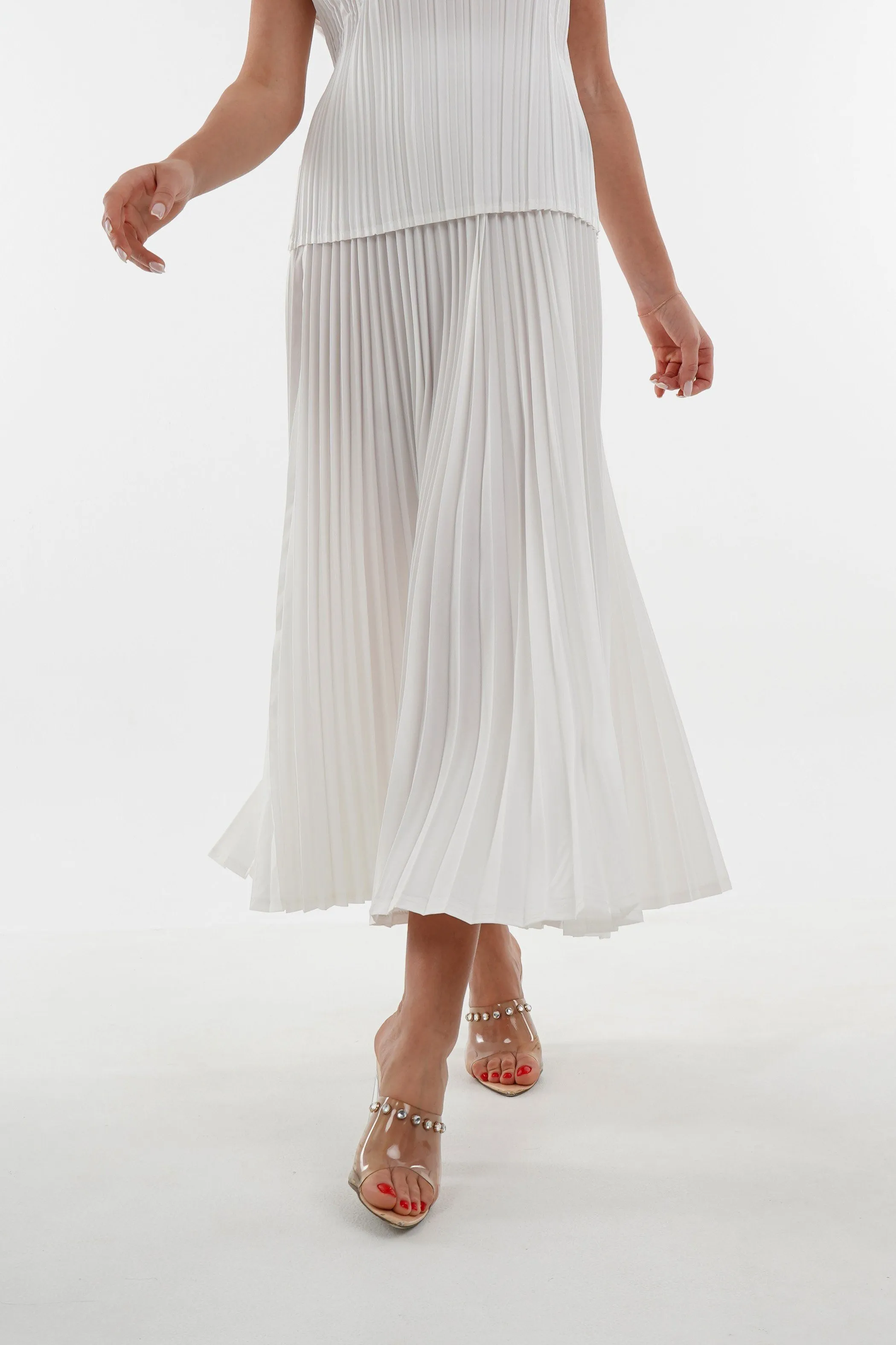 Priya Palazzo Pleated A-line Skirt