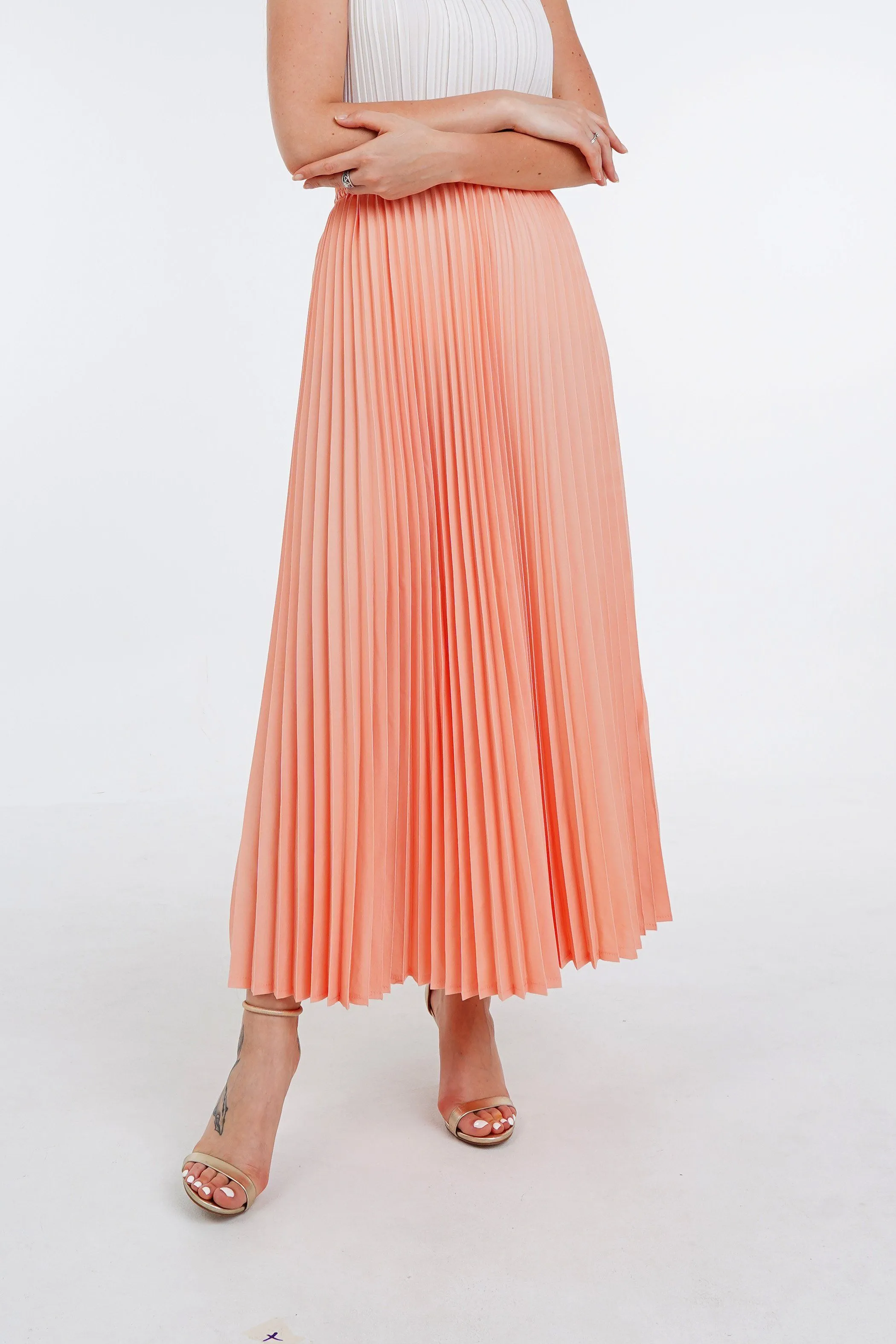 Priya Palazzo Pleated A-line Skirt