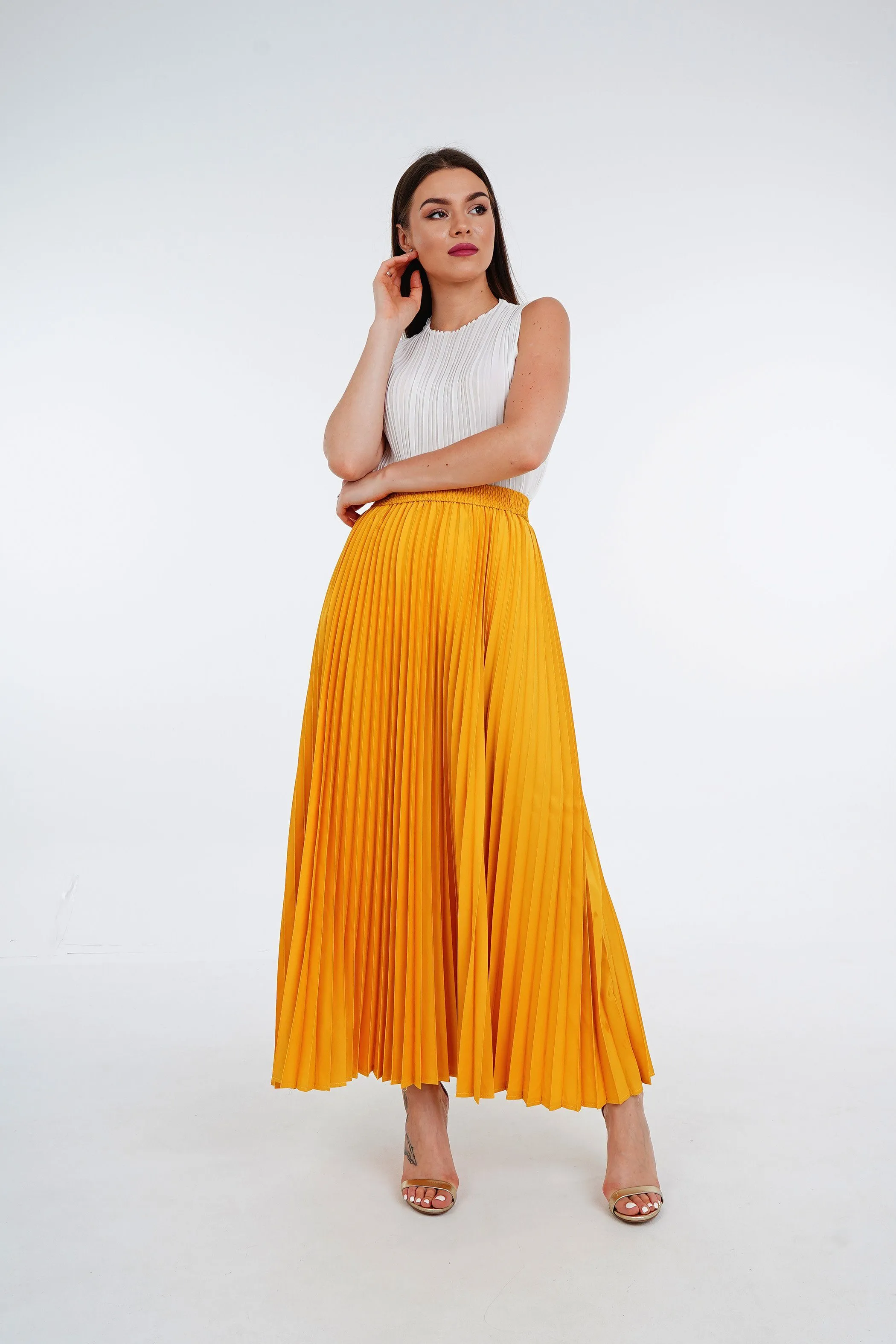 Priya Palazzo Pleated A-line Skirt