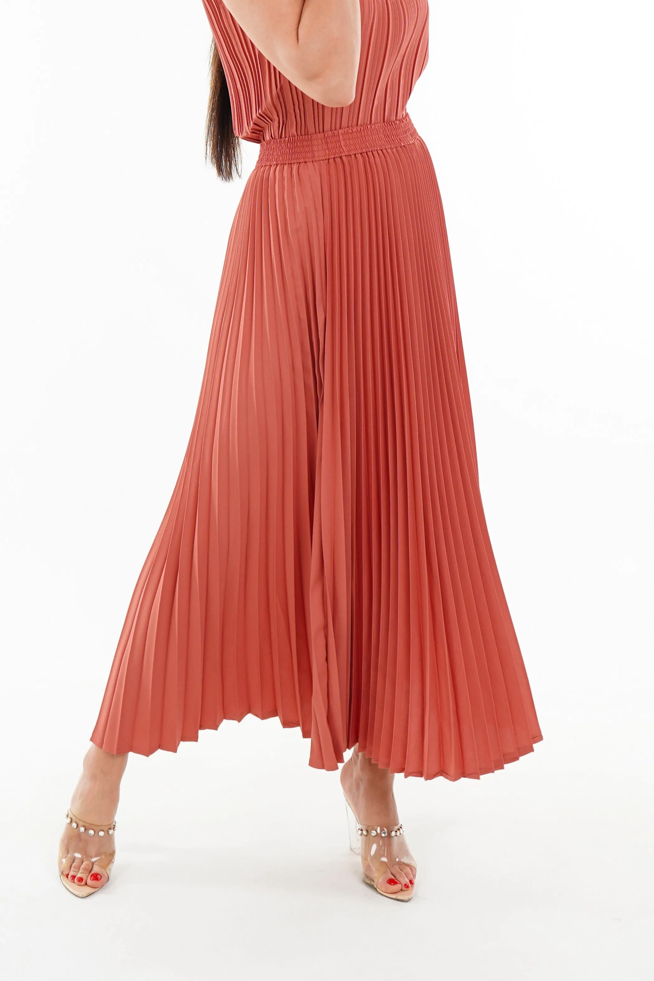 Priya Palazzo Pleated A-line Skirt