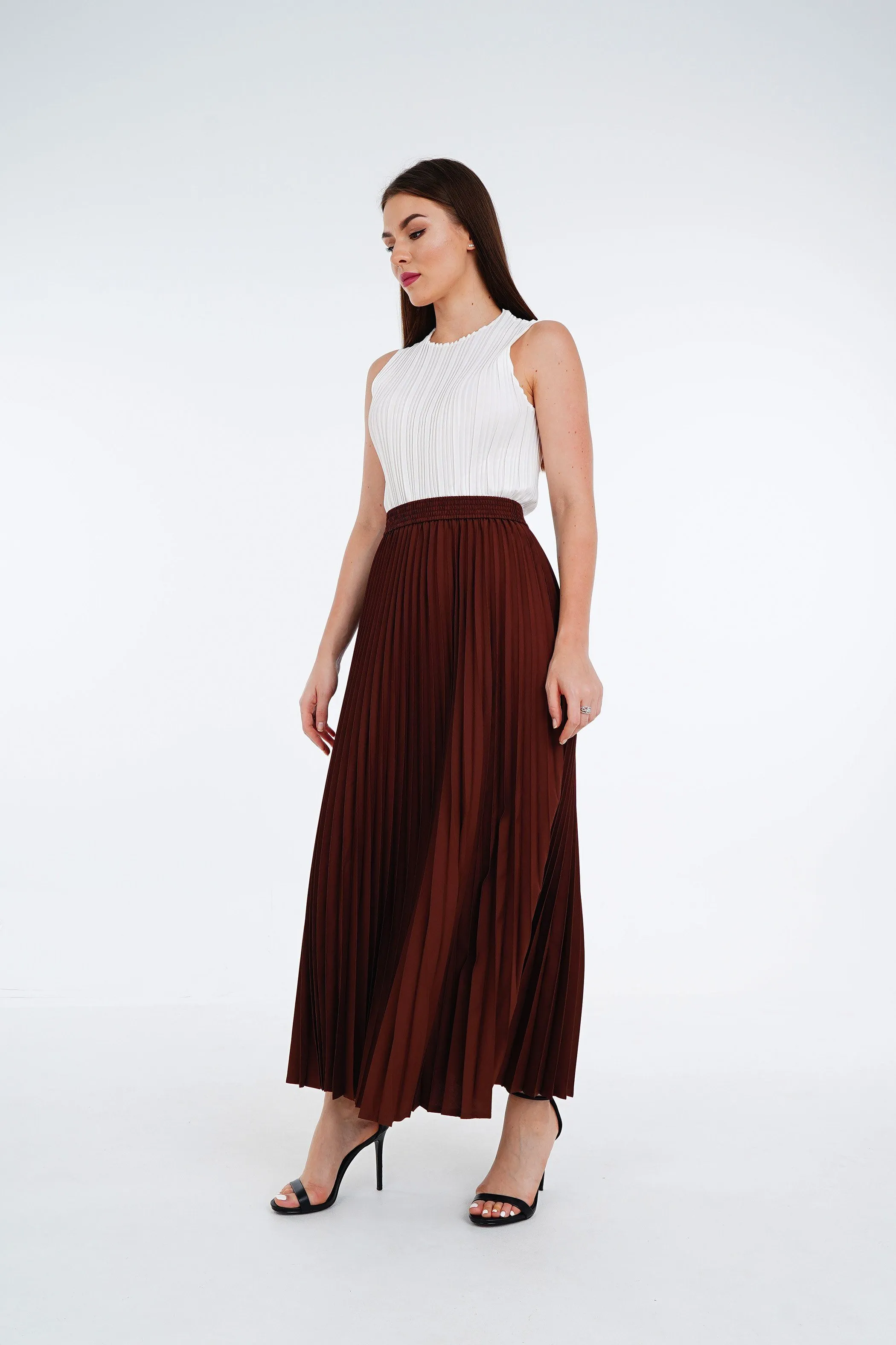 Priya Palazzo Pleated A-line Skirt