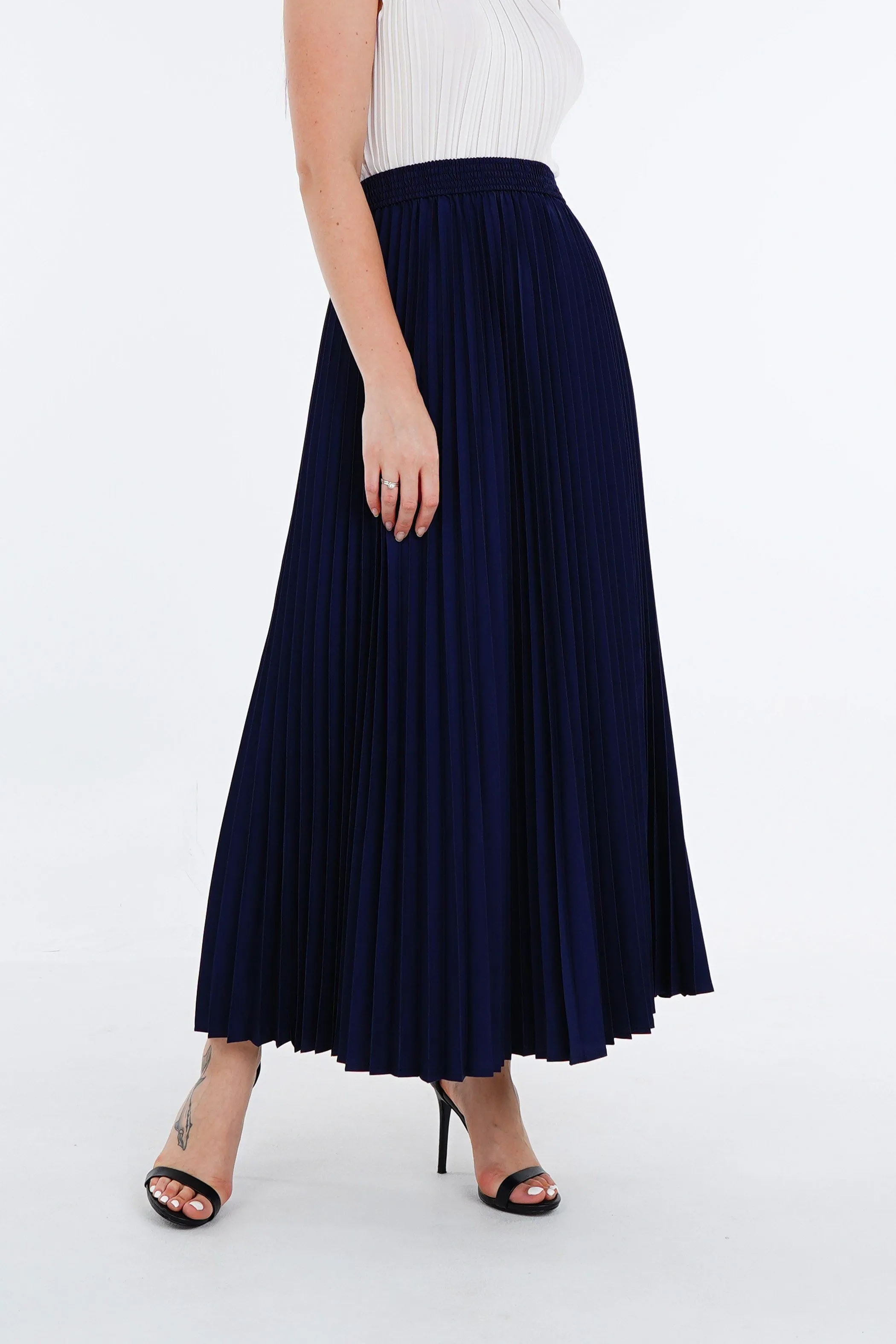 Priya Palazzo Pleated A-line Skirt