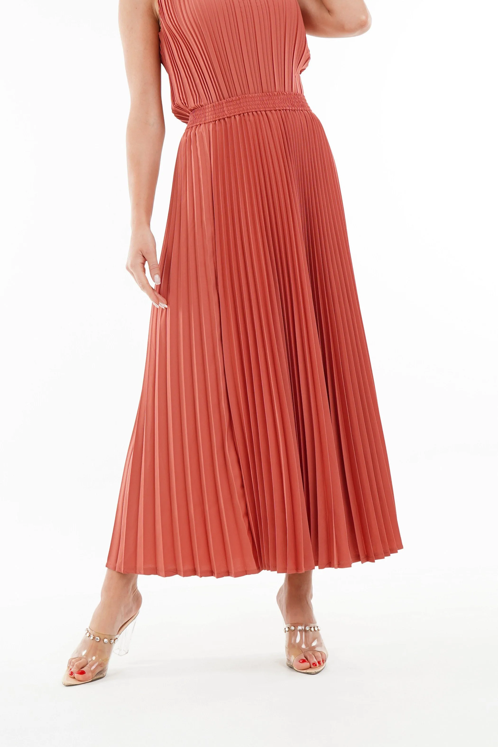 Priya Palazzo Pleated A-line Skirt