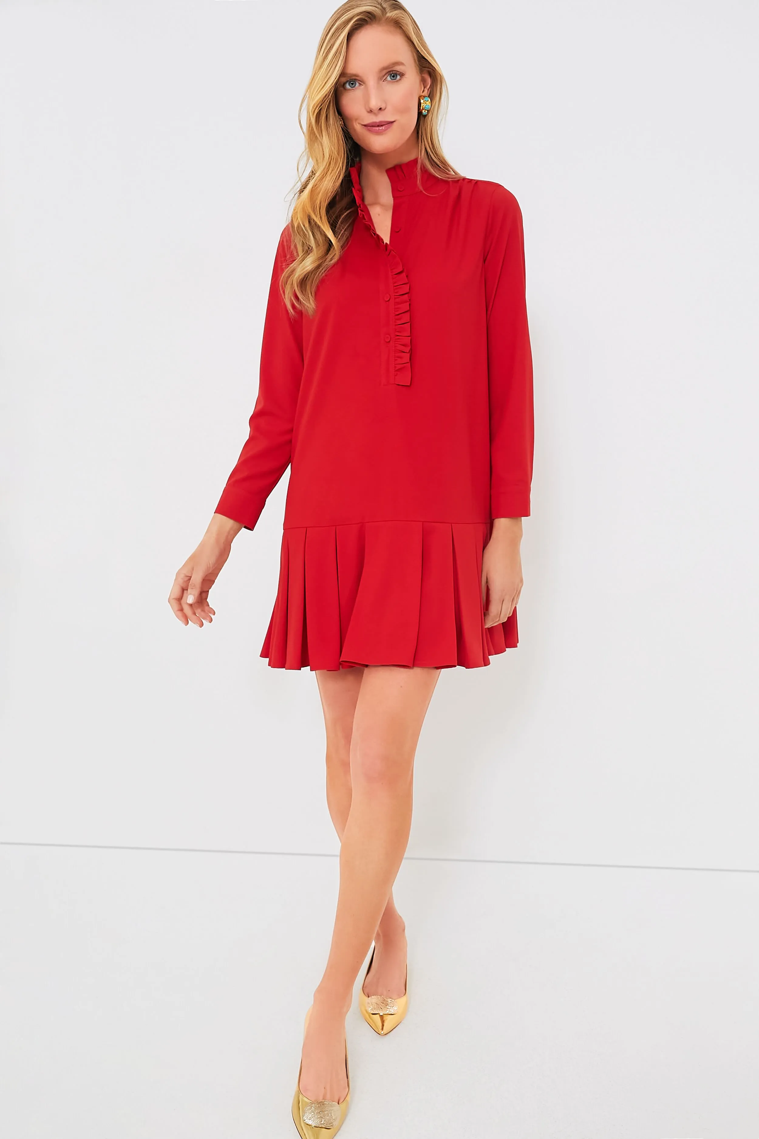 Red Crepe Tate Dress