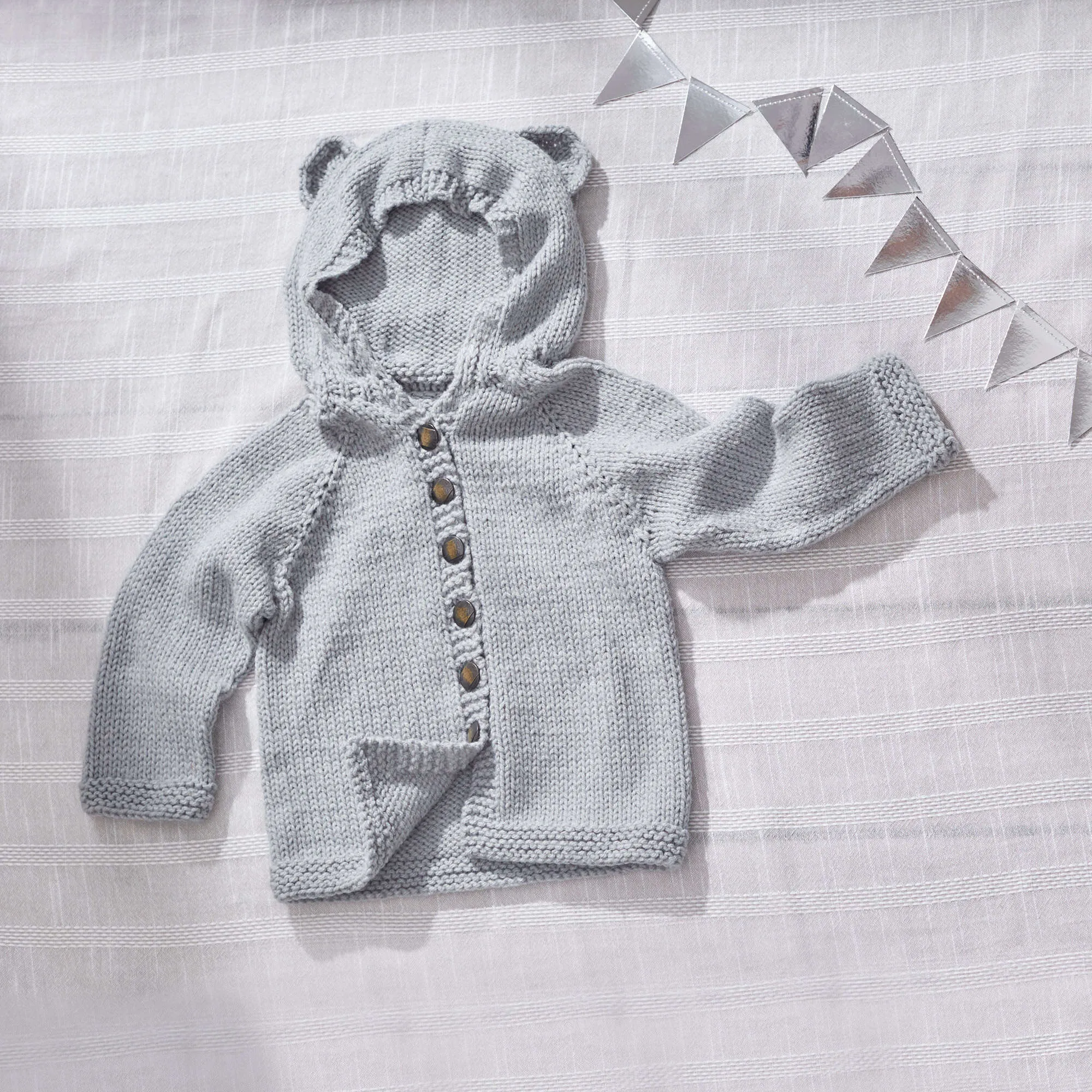 Red Heart Baby Bear Knit Hoodie