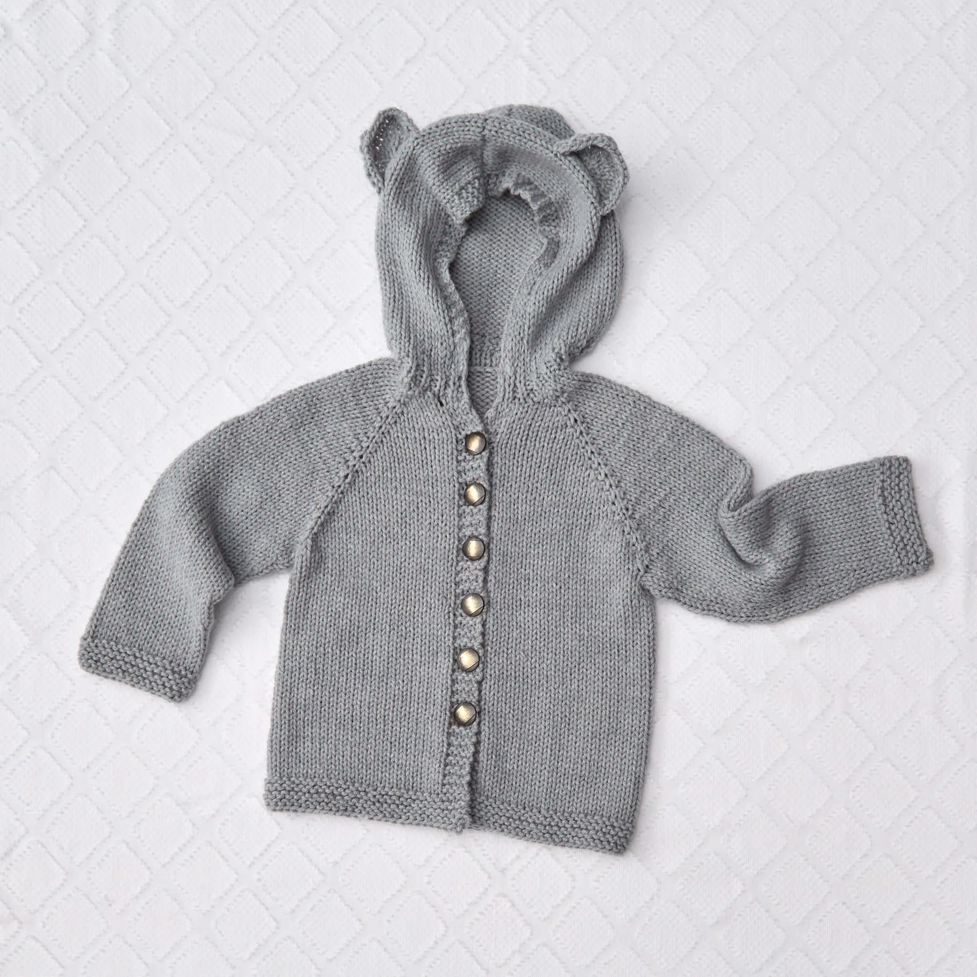 Red Heart Baby Bear Knit Hoodie