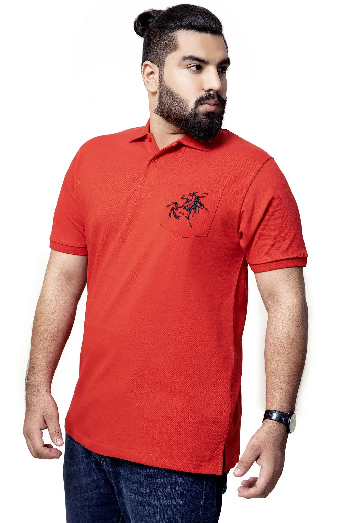 Red Pocket Polo (Plus Size) - A20 - MP0016P