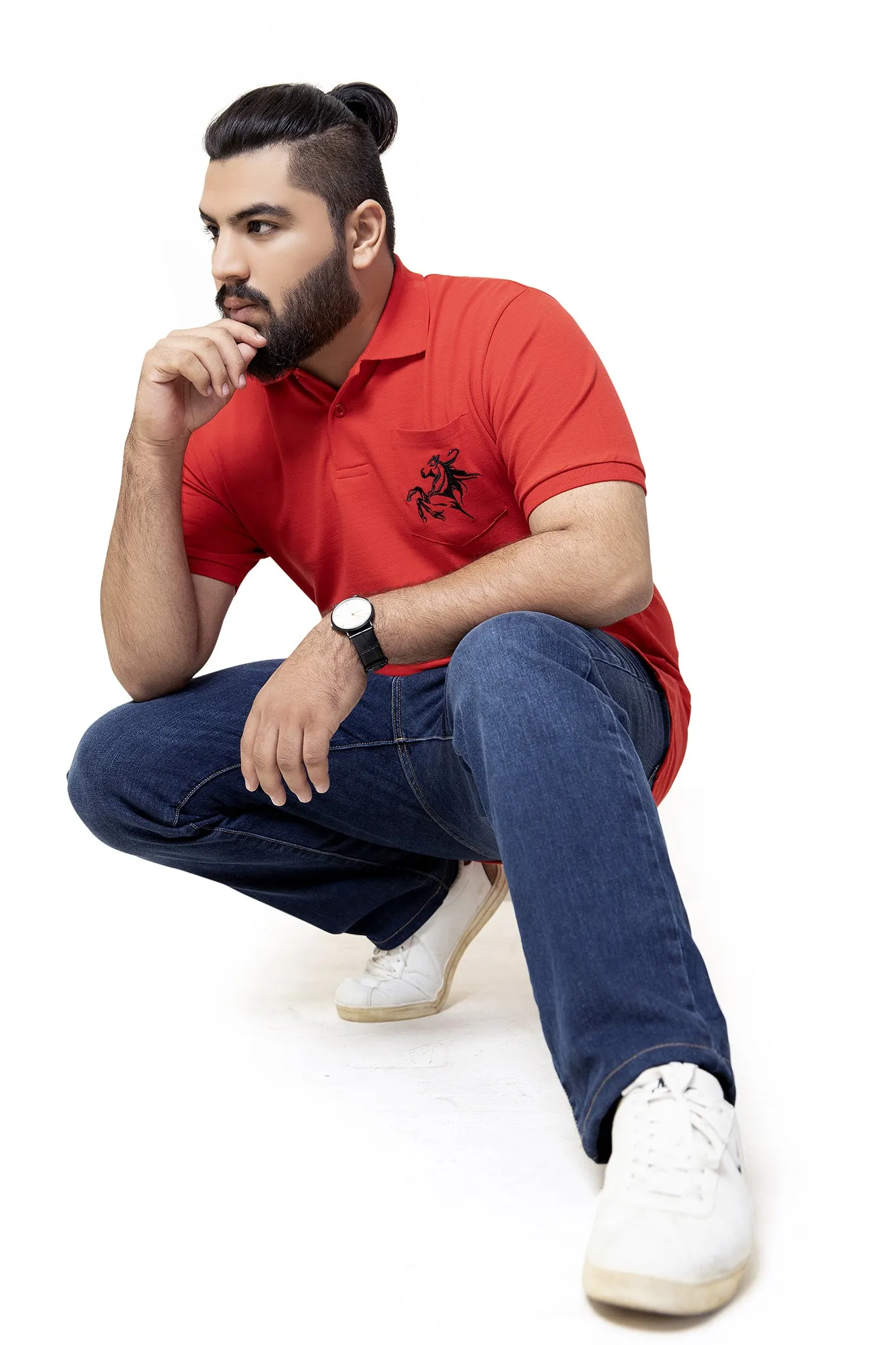 Red Pocket Polo (Plus Size) - A20 - MP0016P