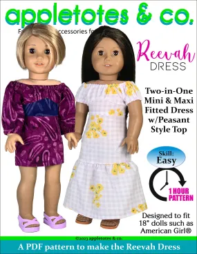 Reevah Dress 18 Inch Doll Sewing Pattern