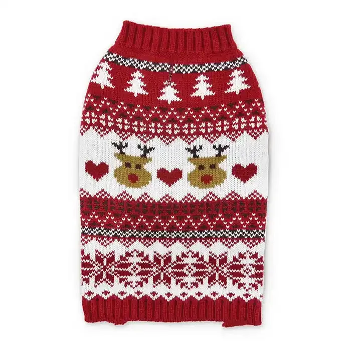 Reindeer Fair Isle Dog Sweater