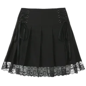 Ribbon Lace Pleated Skirt SD01935