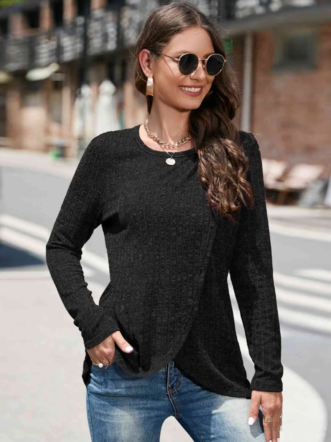 Round Neck Long Sleeve T-Shirt