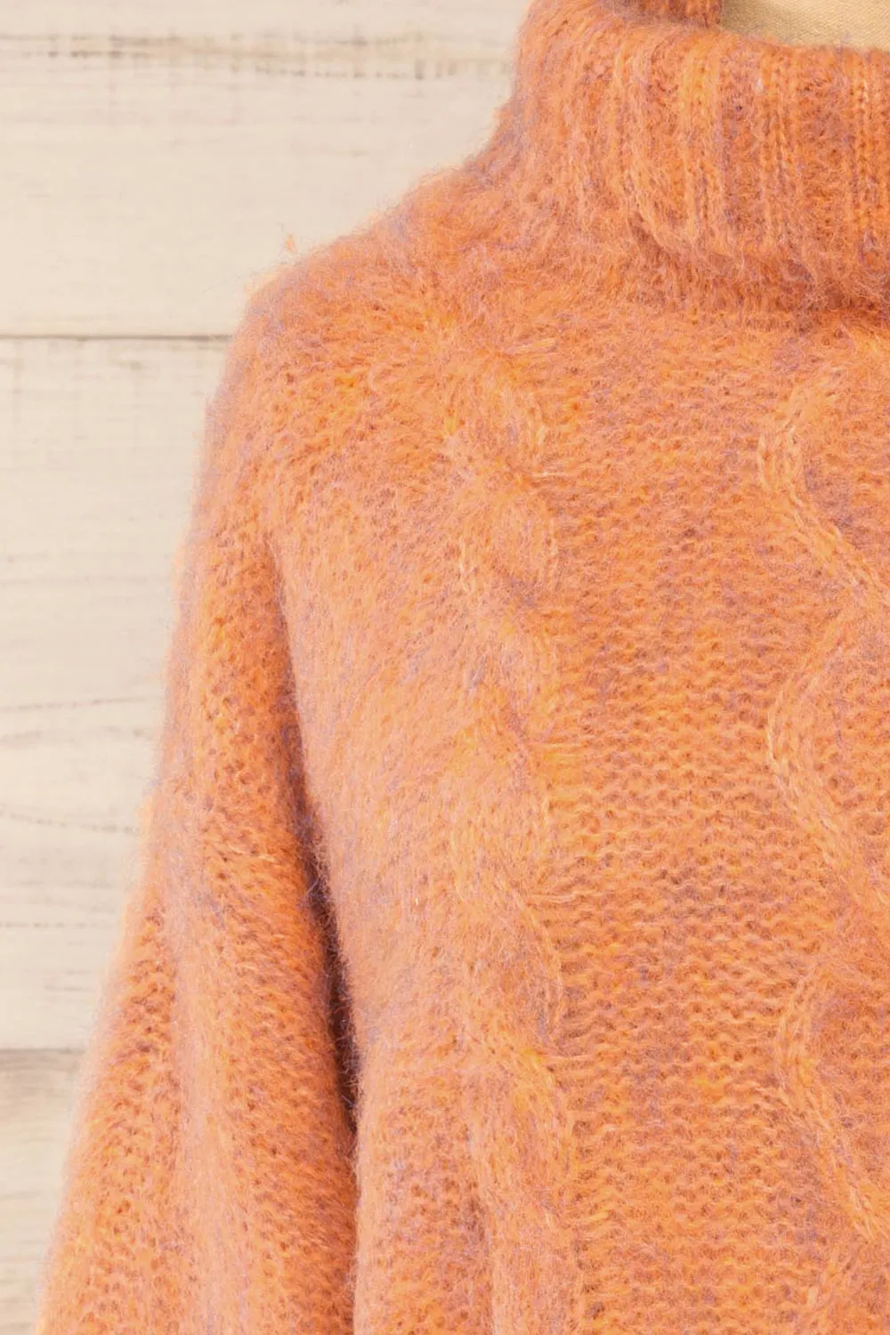 Seattle Rust | Fuzzy Knit Turtleneck Sweater