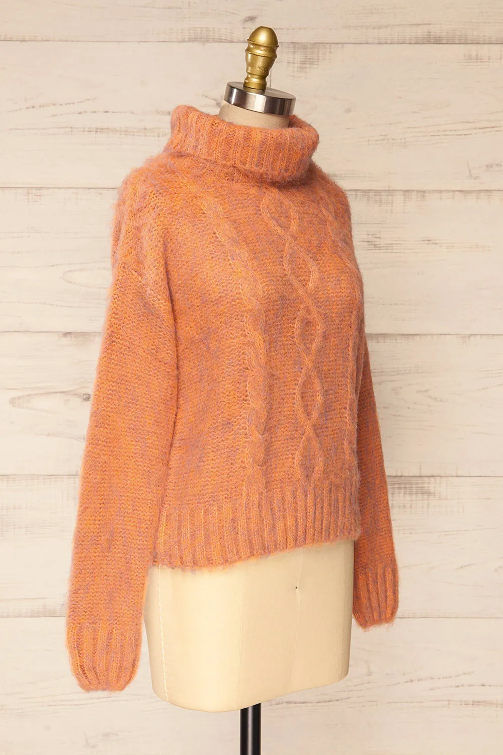 Seattle Rust | Fuzzy Knit Turtleneck Sweater