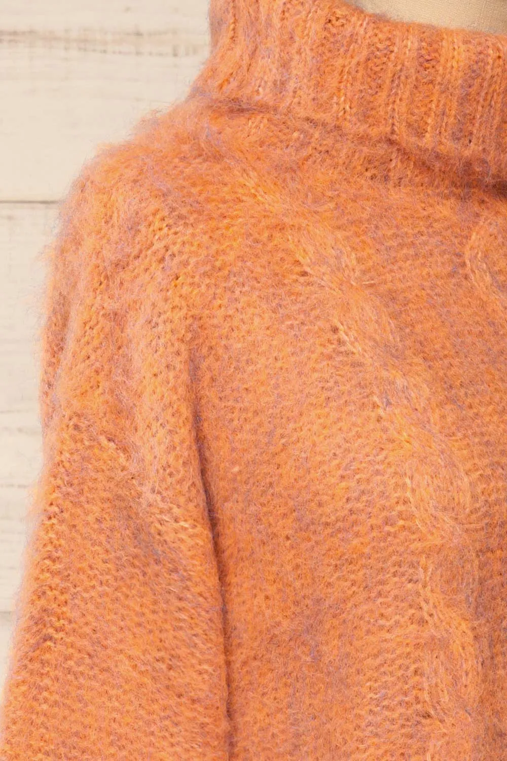 Seattle Rust | Fuzzy Knit Turtleneck Sweater