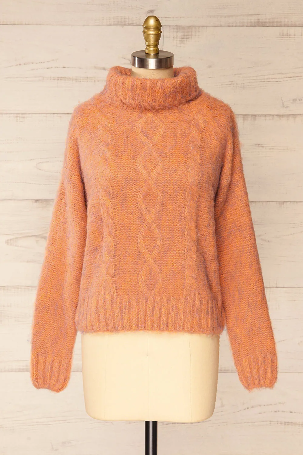 Seattle Rust | Fuzzy Knit Turtleneck Sweater