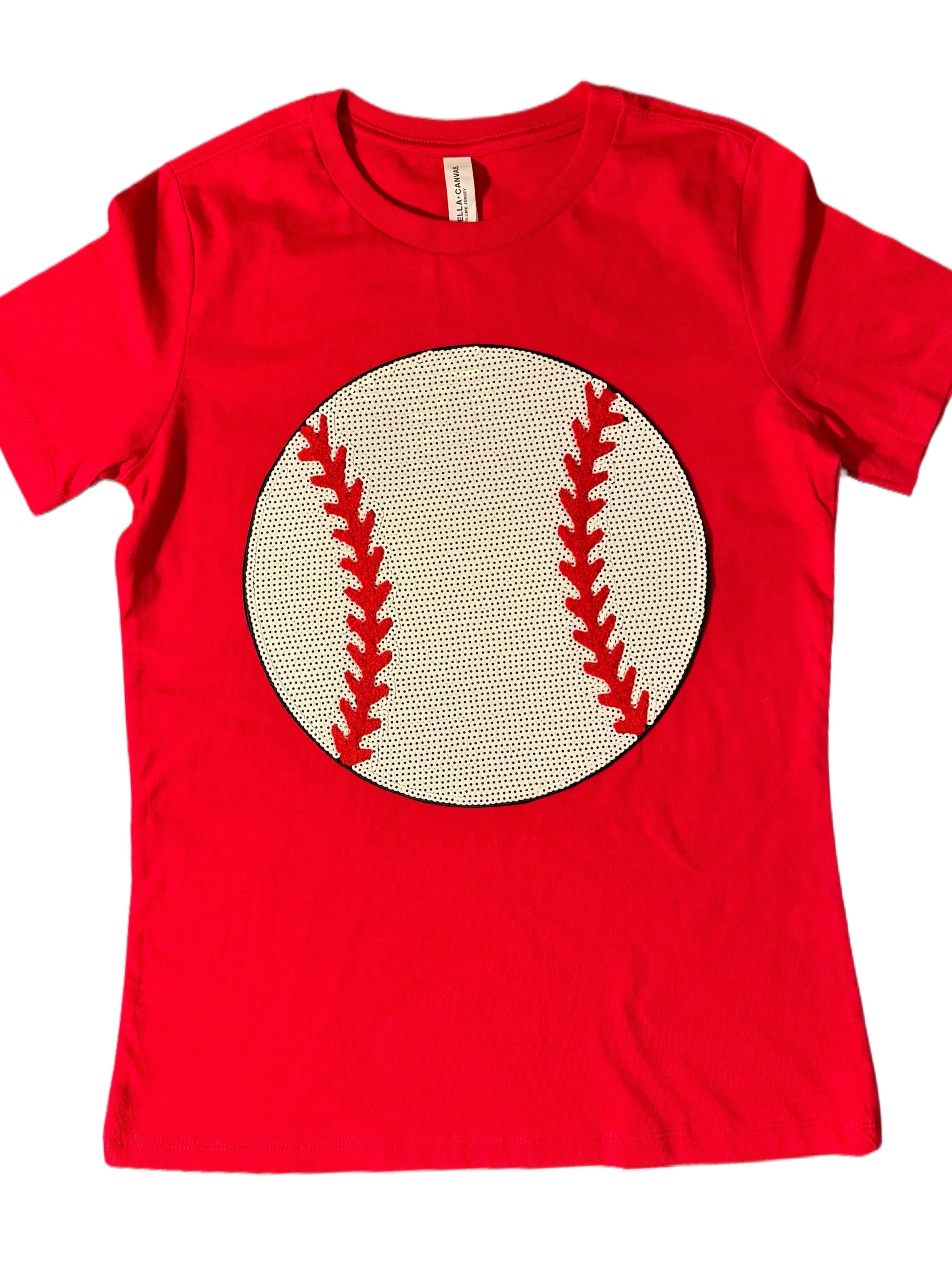 Sequin Baseball Patch Tees