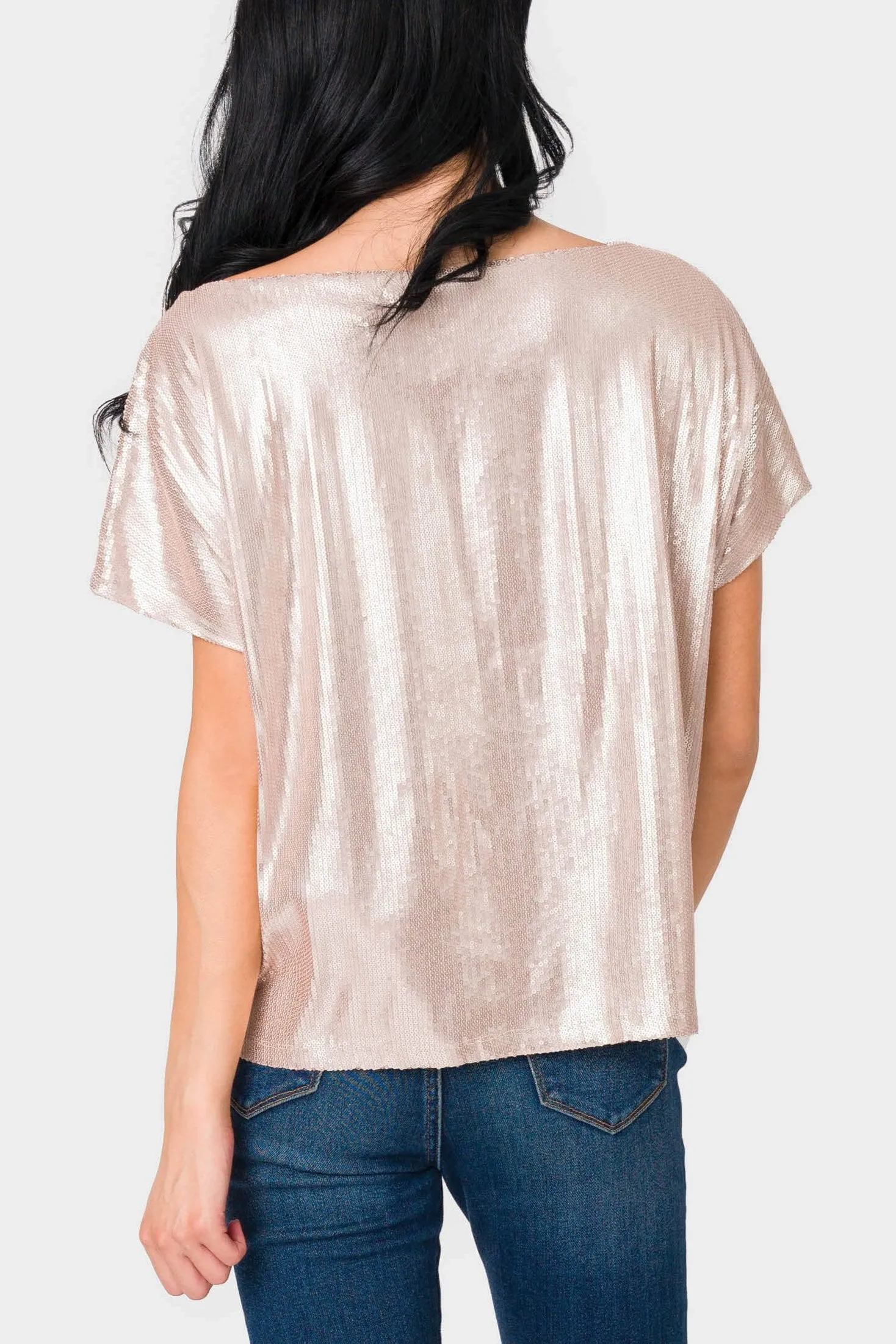 Sequin Off Shoulder Tee