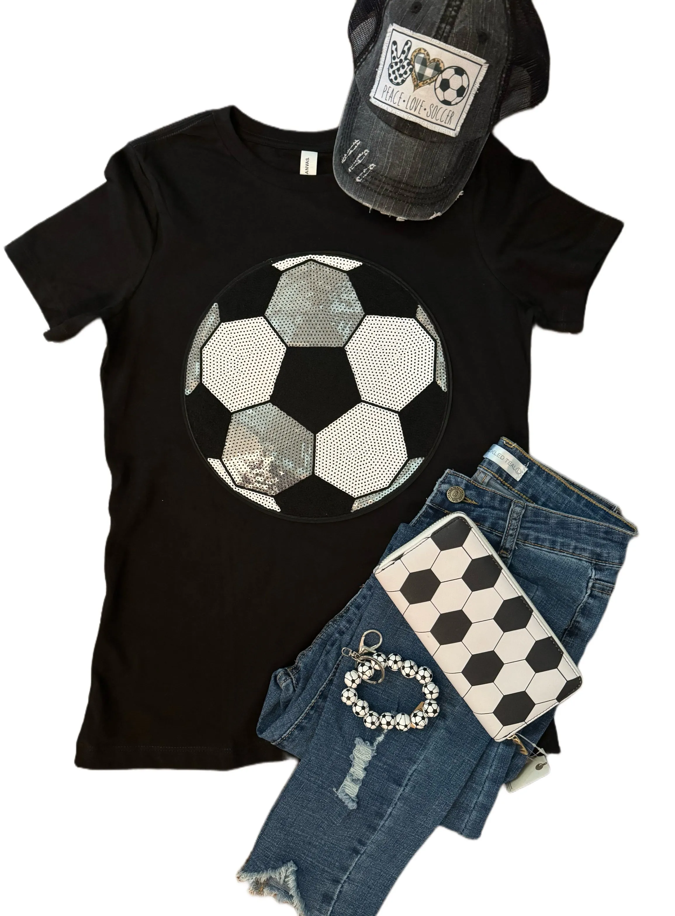 Sequin Soccer Tees (Various Colors)