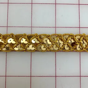 Sequin Trim - 3/4-inch Gold Close-Out