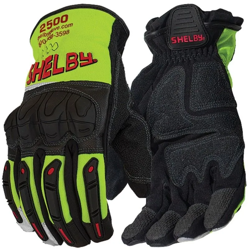 Shelby Xtrication 2500 Rescue Gloves, Chartreuse, 1 Pair