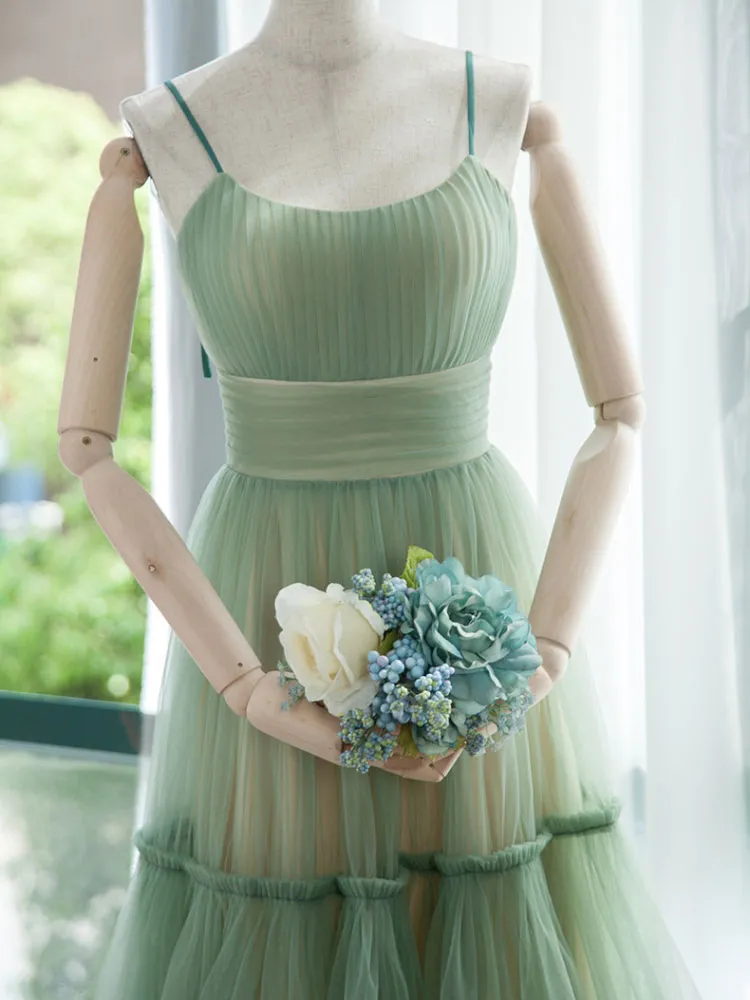 Simple Aline Tulle Green Short Prom Dress Tulle Green Homecoming Dress