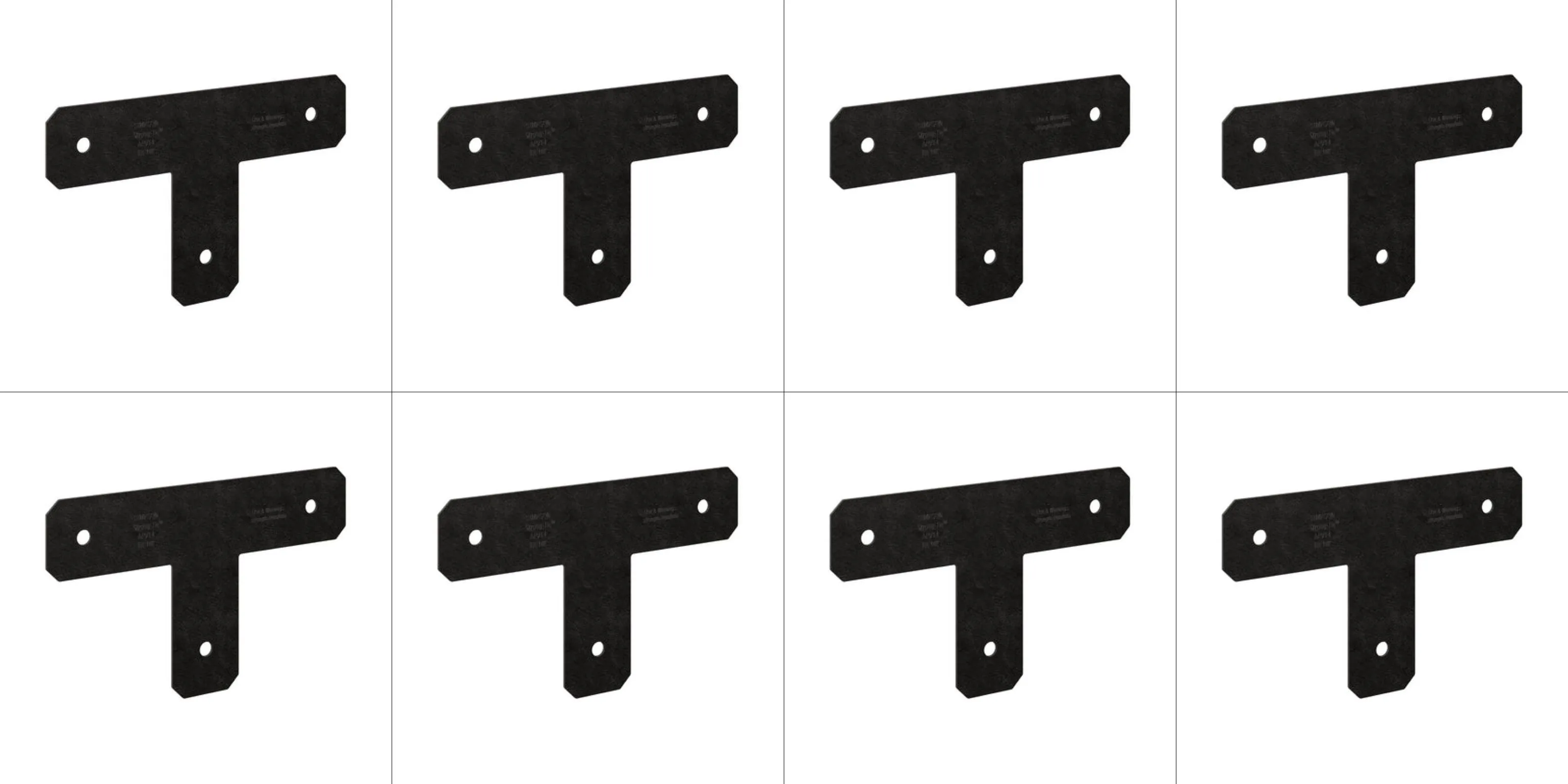 Simpson Strong-Tie APVT4 Outdoor Accents® Avant Collection™ ZMAX®, Black Powder-Coated T Strap for 4x4, 8-Pack