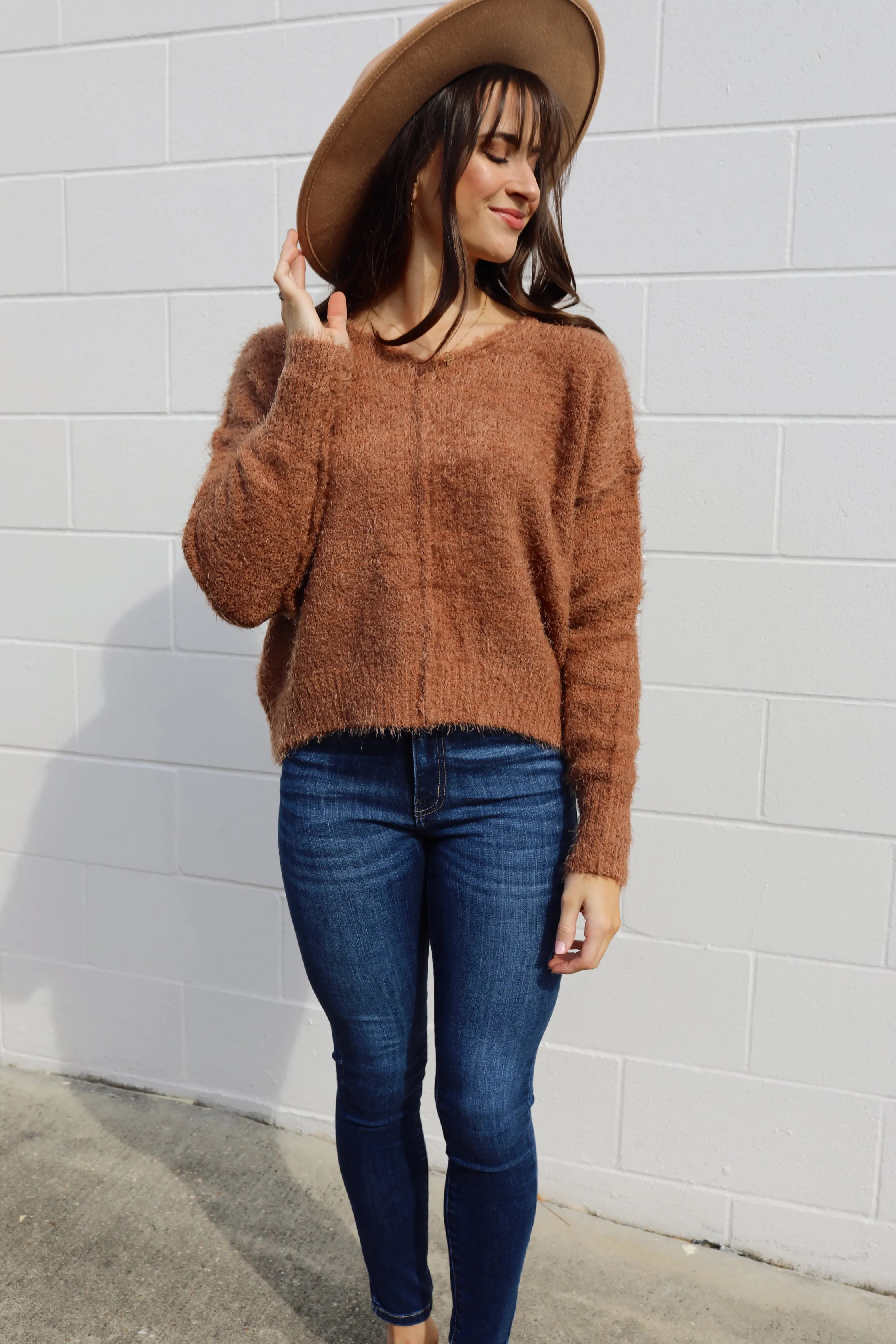 SIZE LARGE Fuzzy Gingerbread Sweater